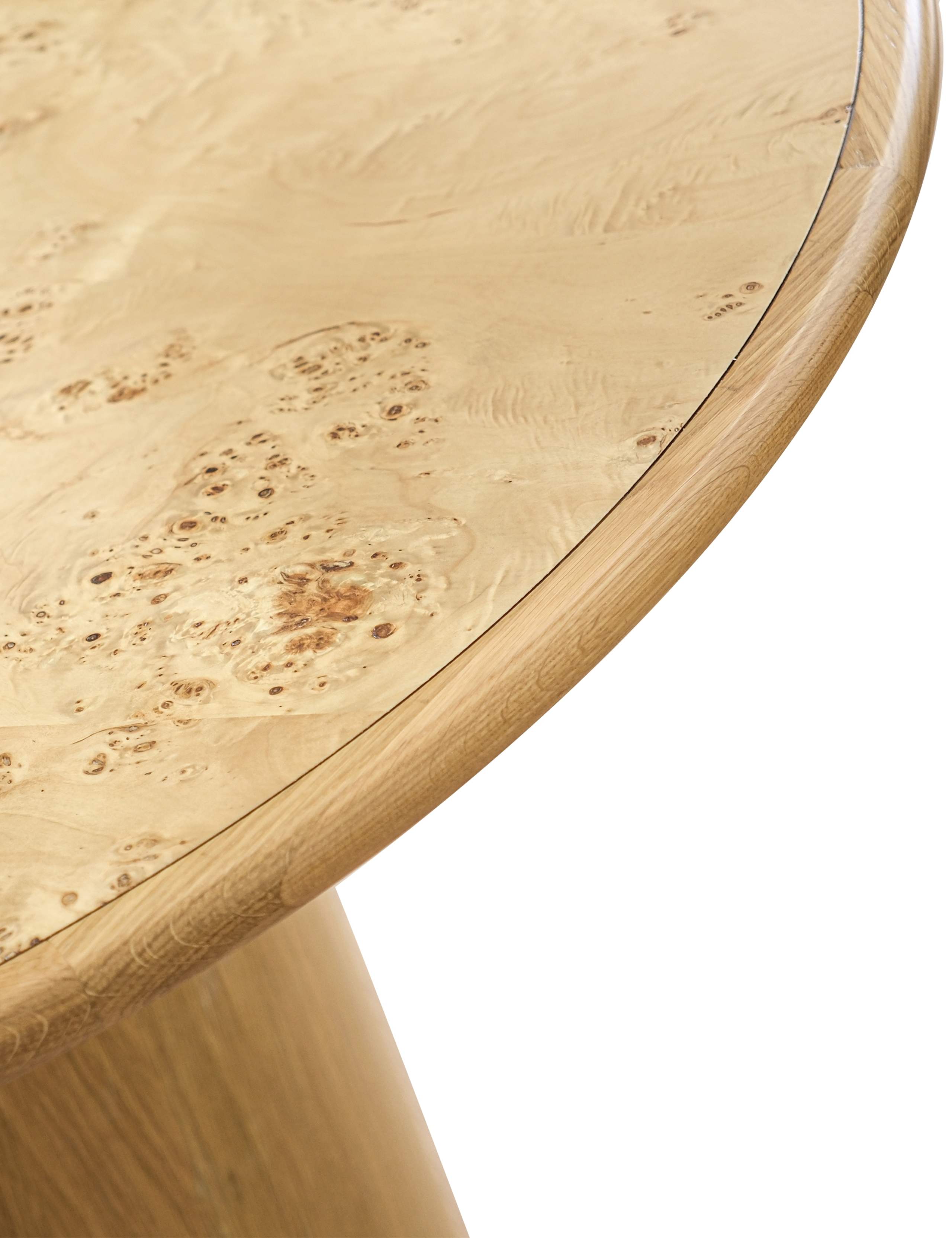 Lucca Burl Walnut Round Dining Table 3 of 7