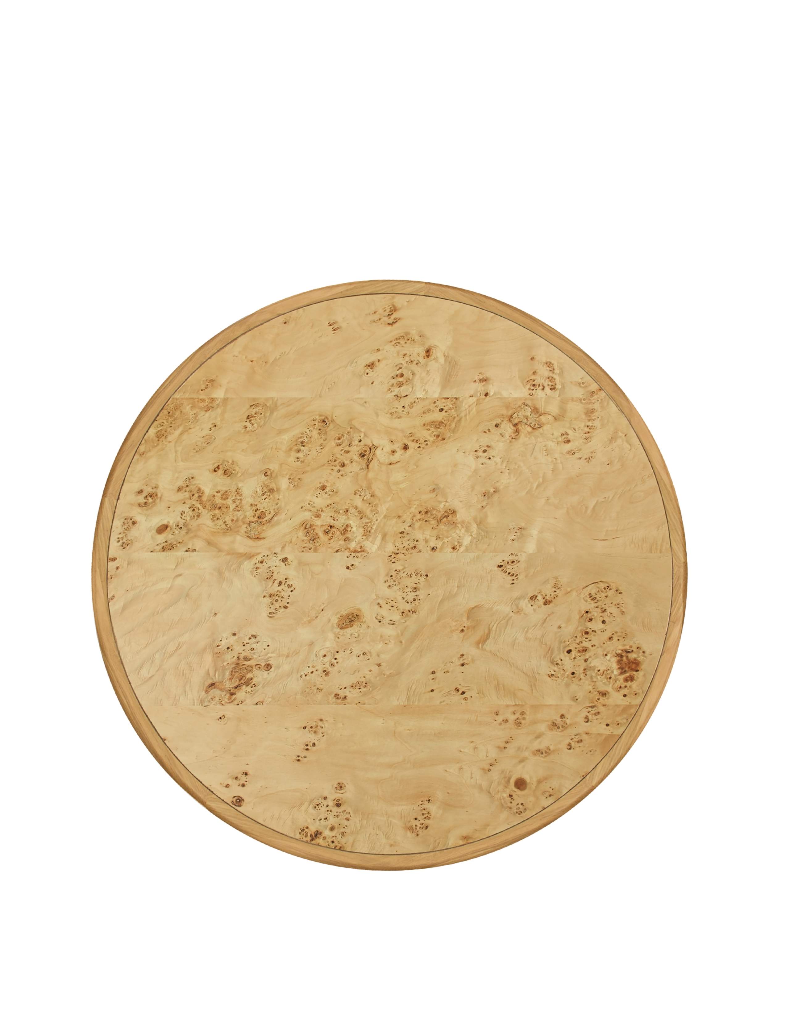 Lucca Burl Walnut Round Dining Table 6 of 7