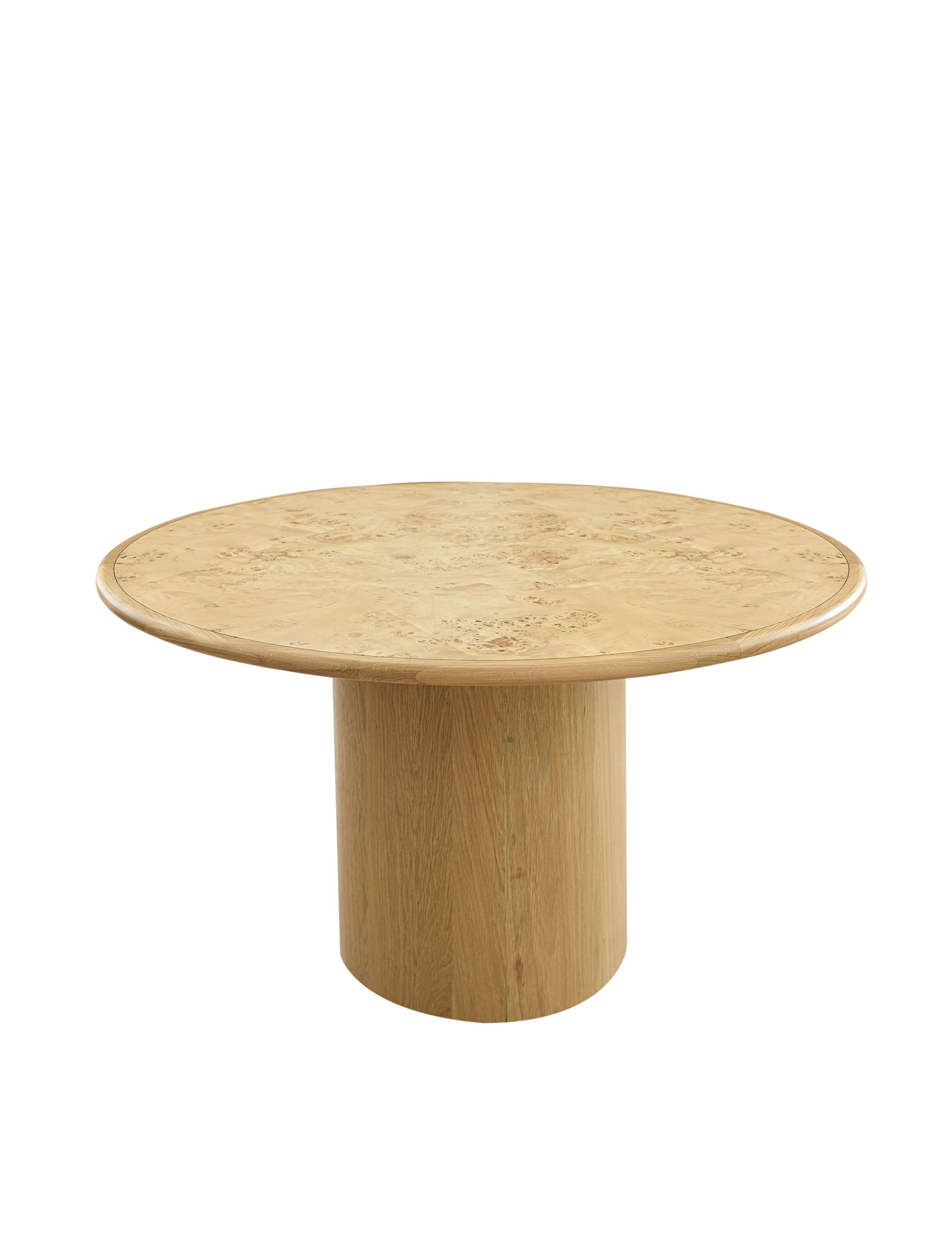 Lucca Burl Walnut Round Dining Table 2 of 7