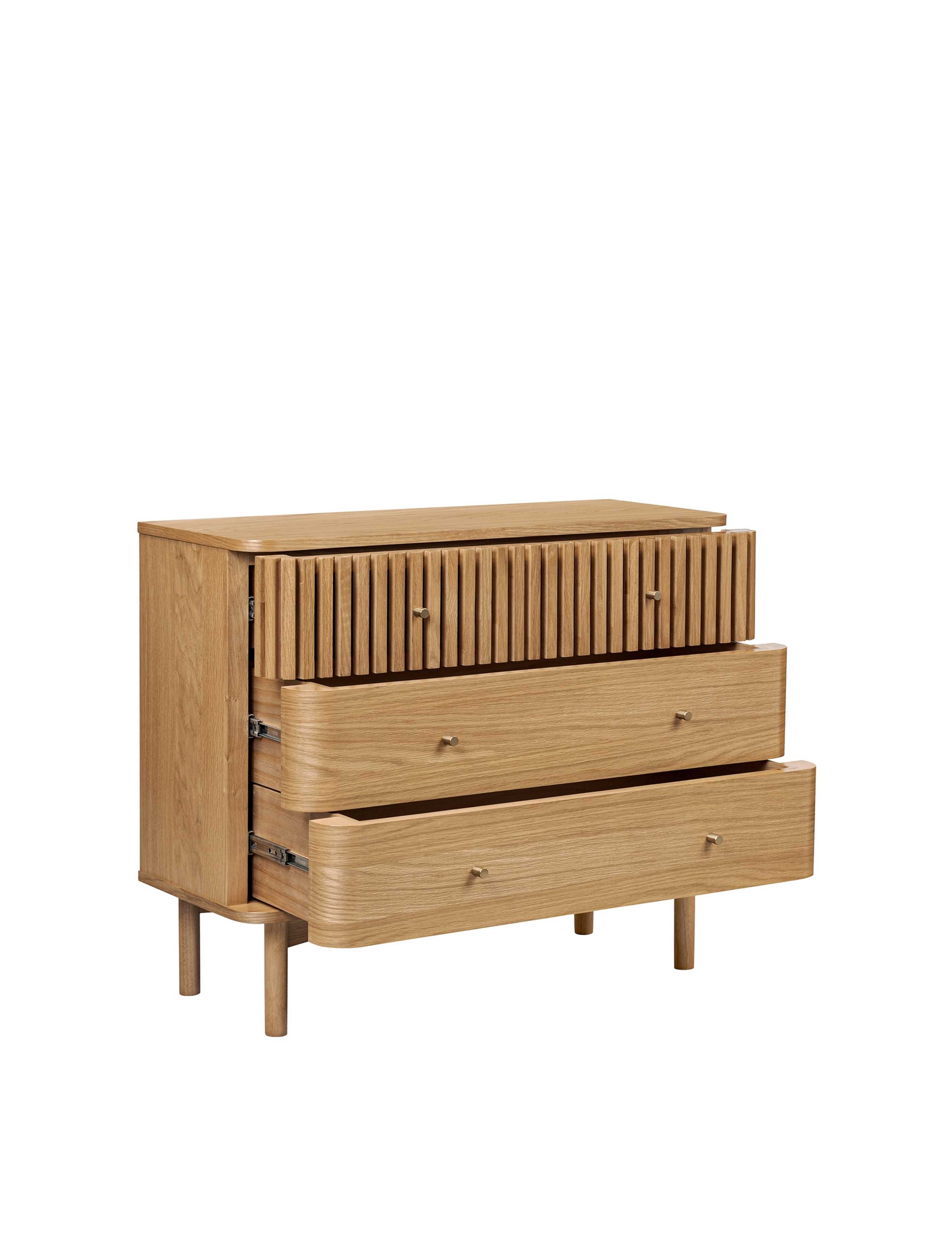 Soho Oak Veneer 3 Drawer Chest 7 of 10
