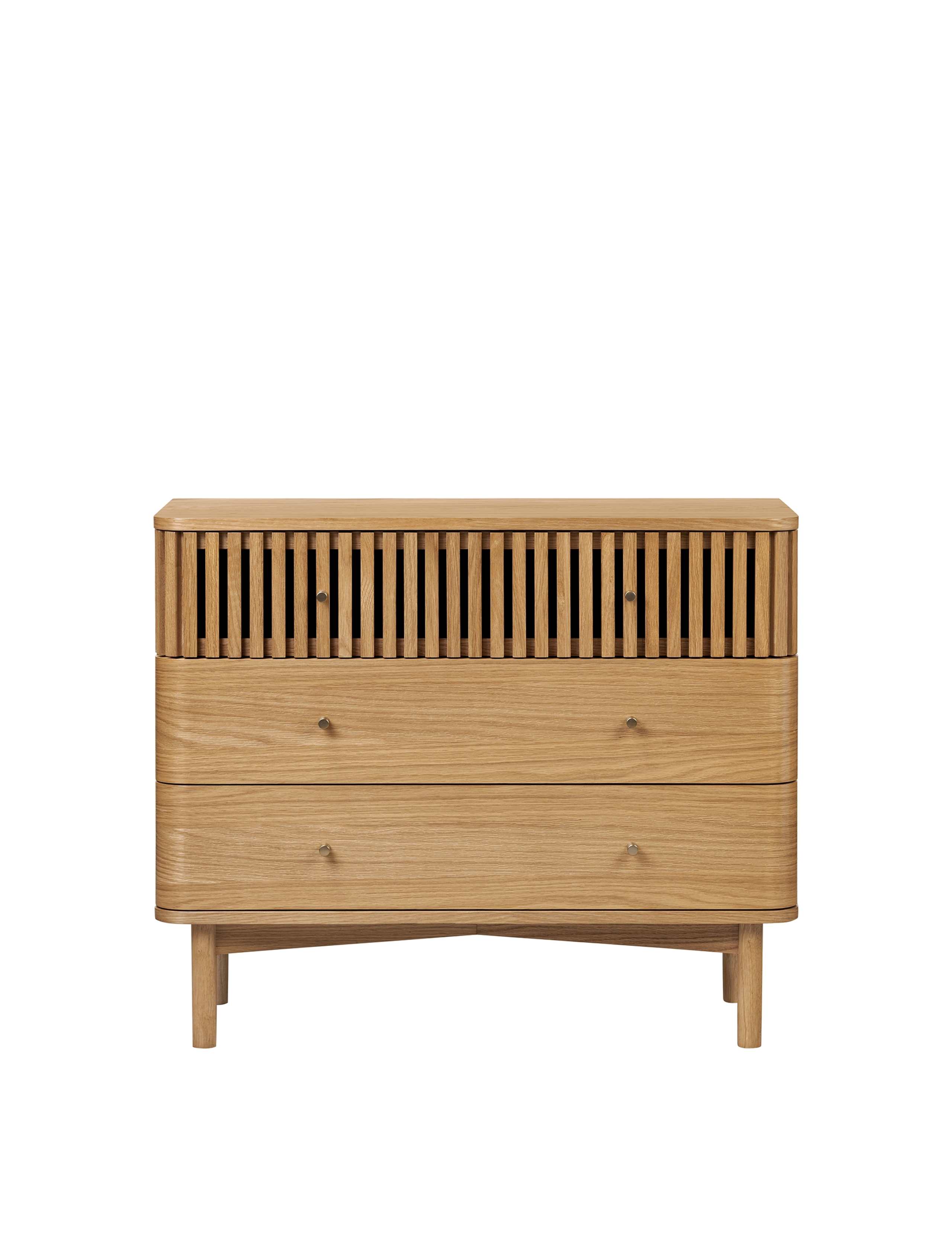 Soho Oak Veneer 3 Drawer Chest 2 of 10