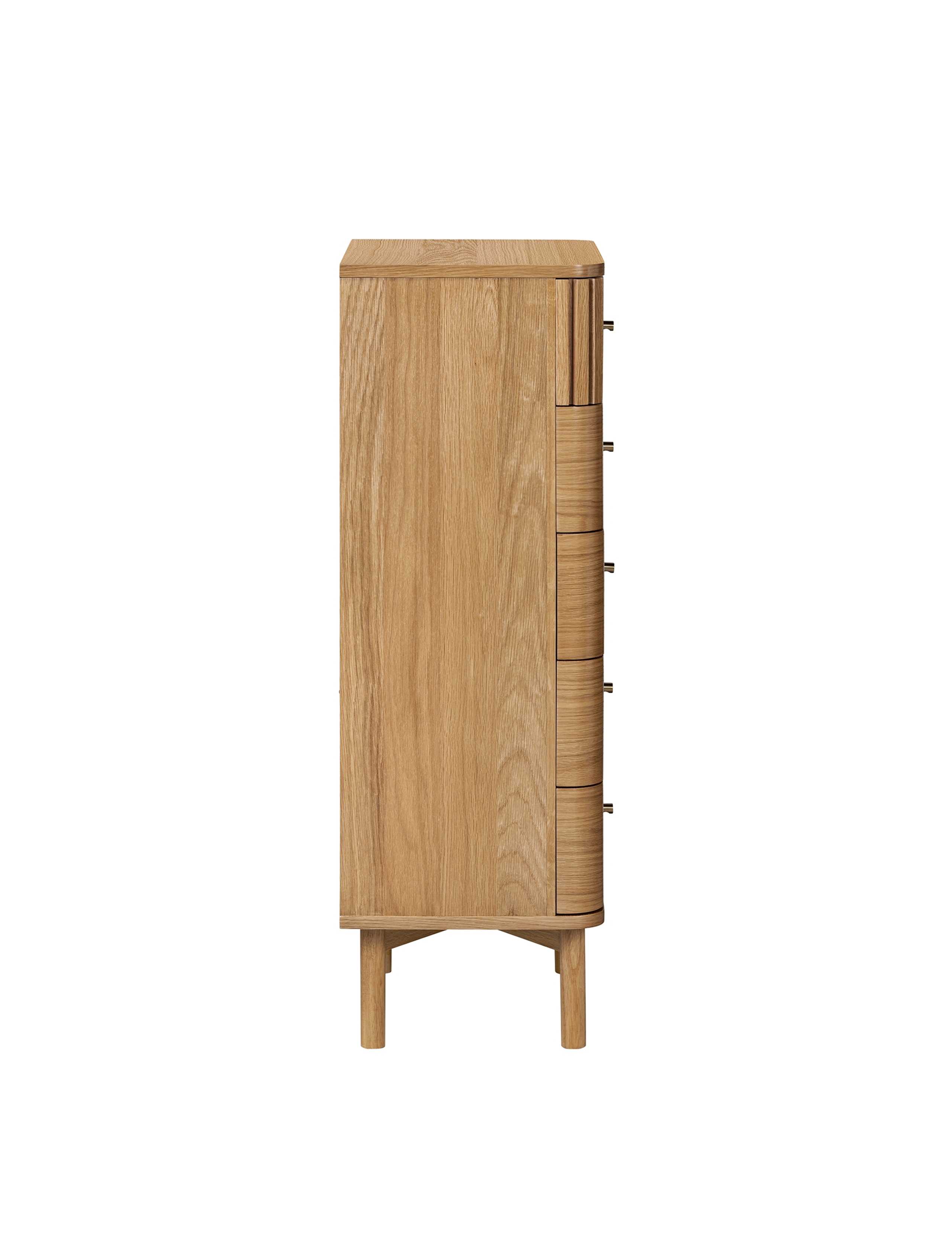 Soho Medium Oak Veneer Tallboy 6 of 11