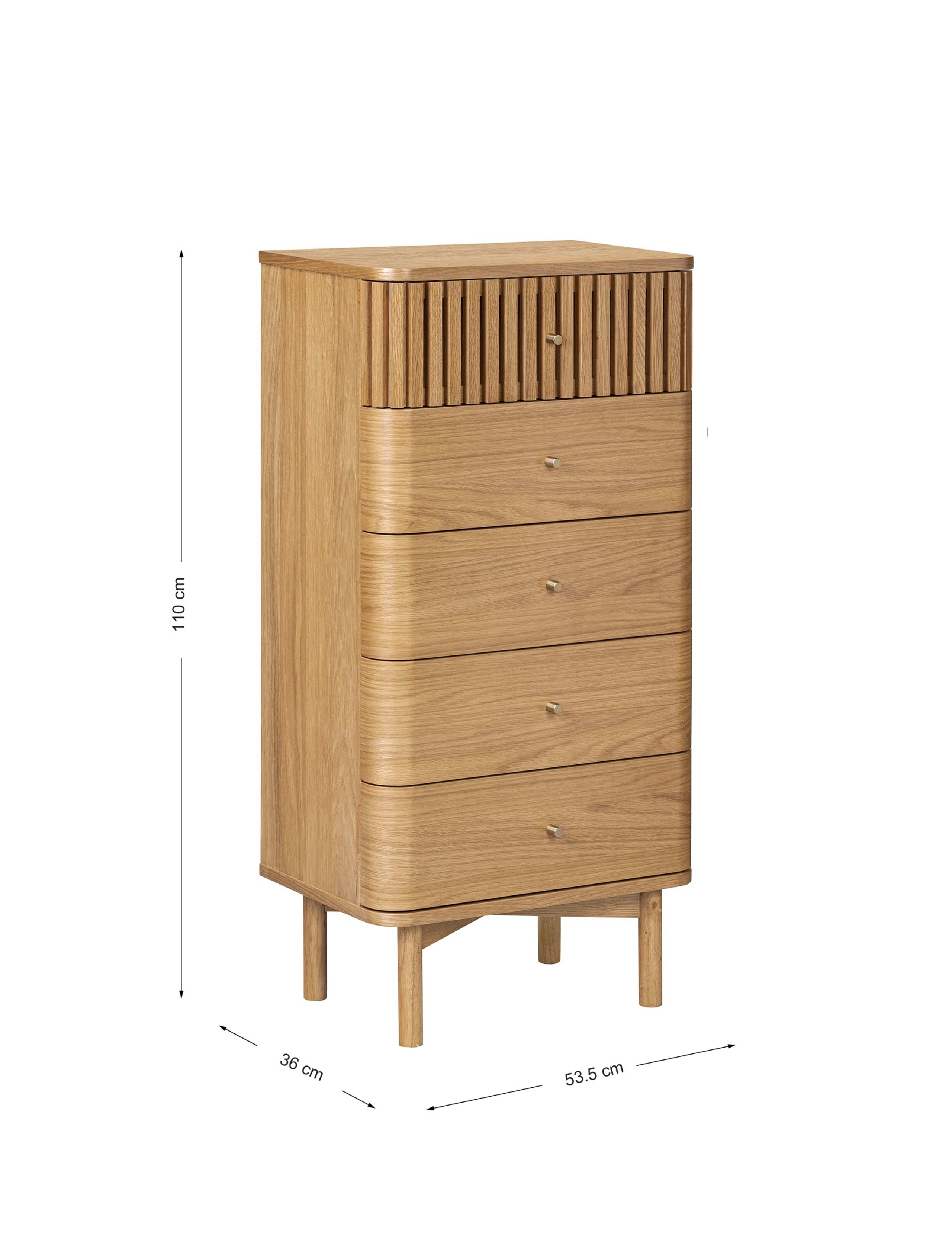 Soho Medium Oak Veneer Tallboy 11 of 11