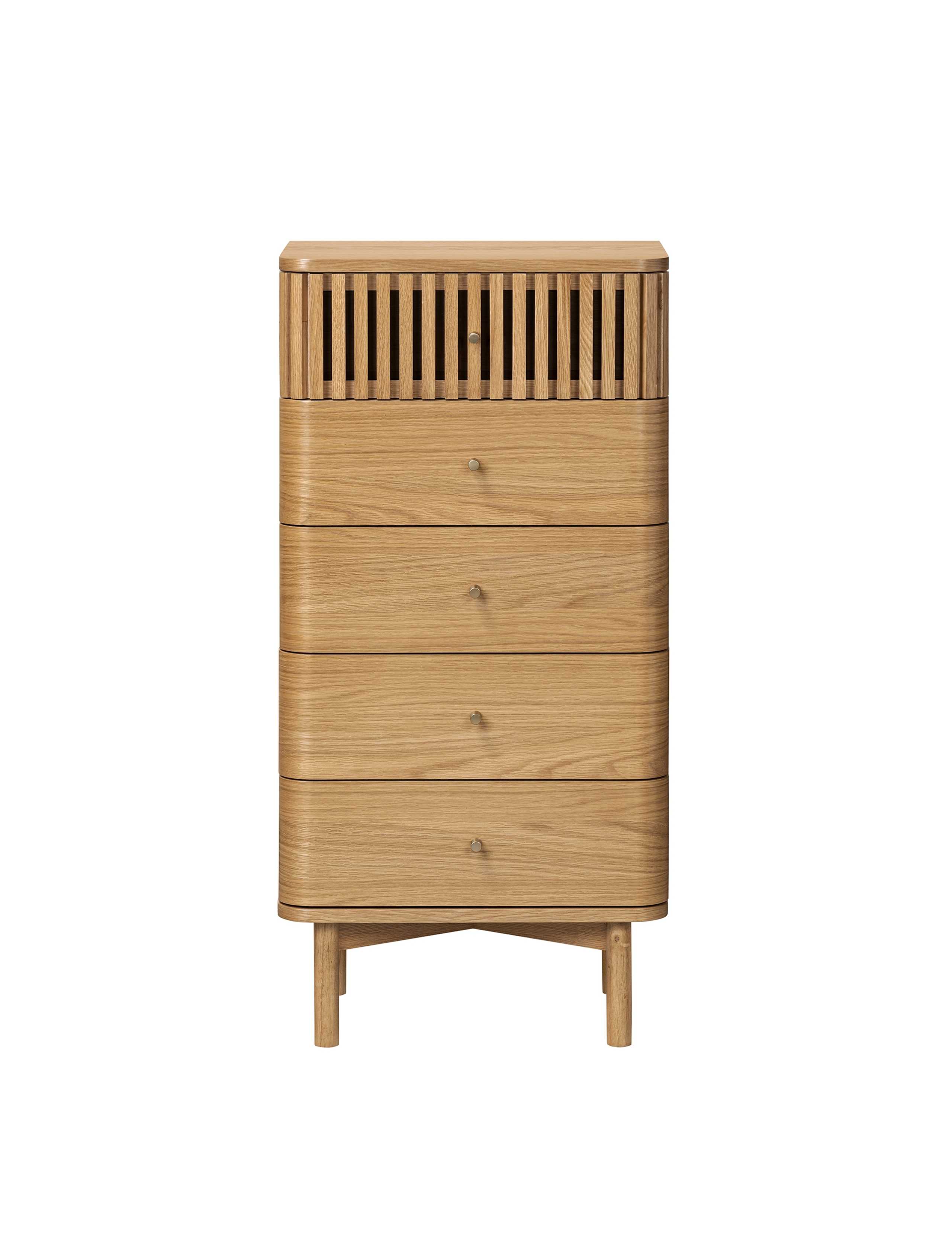 Soho Medium Oak Veneer Tallboy 2 of 11