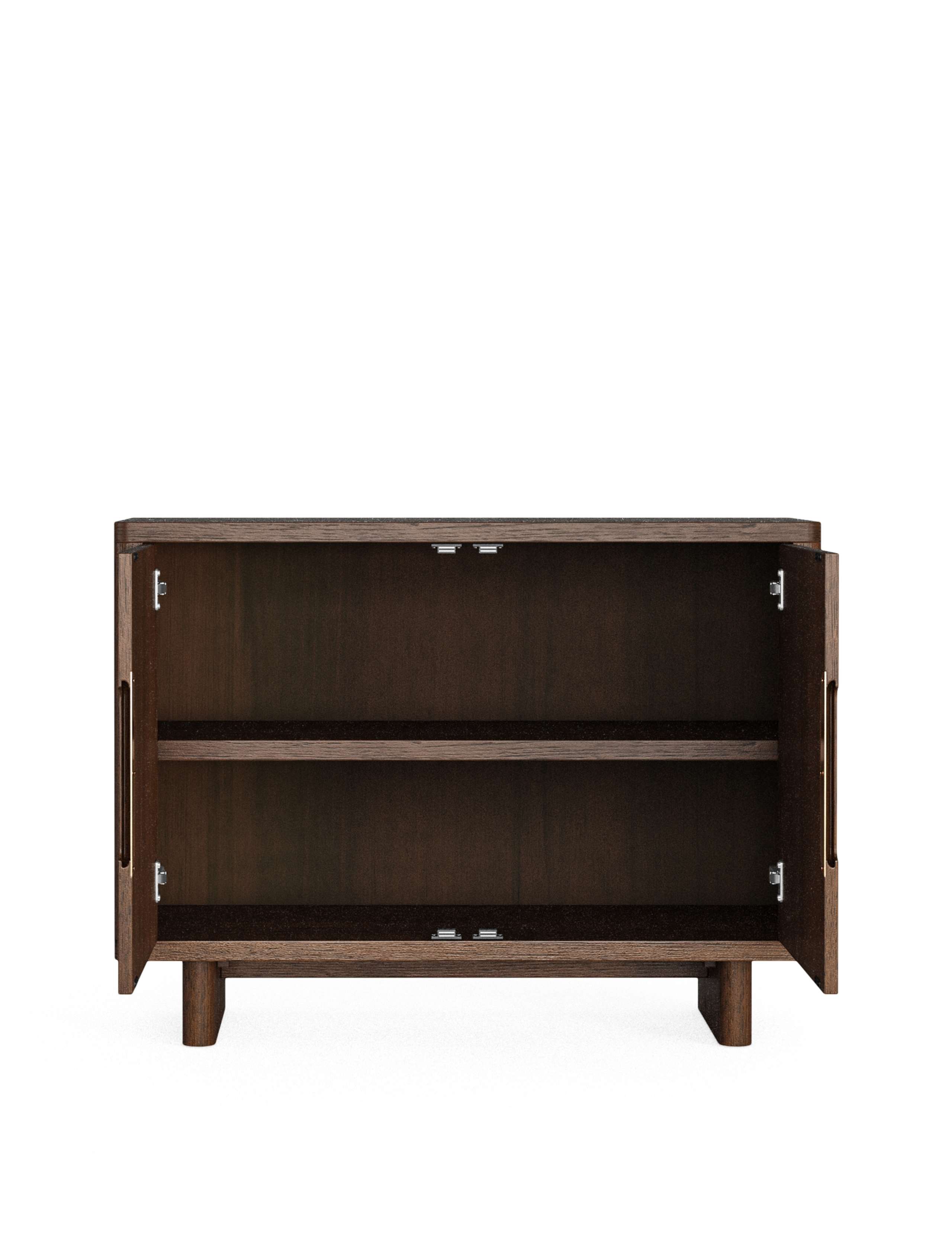 California Oak Walnut Finish Small Sideboard 6 of 8