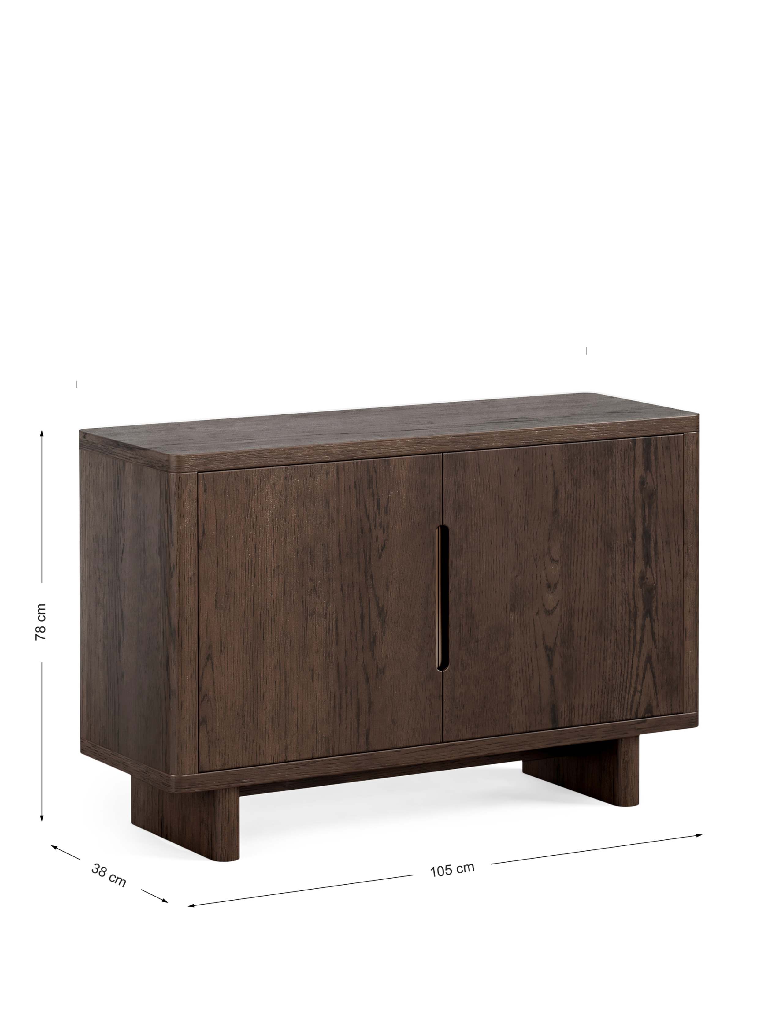 California Oak Walnut Finish Small Sideboard 8 of 8