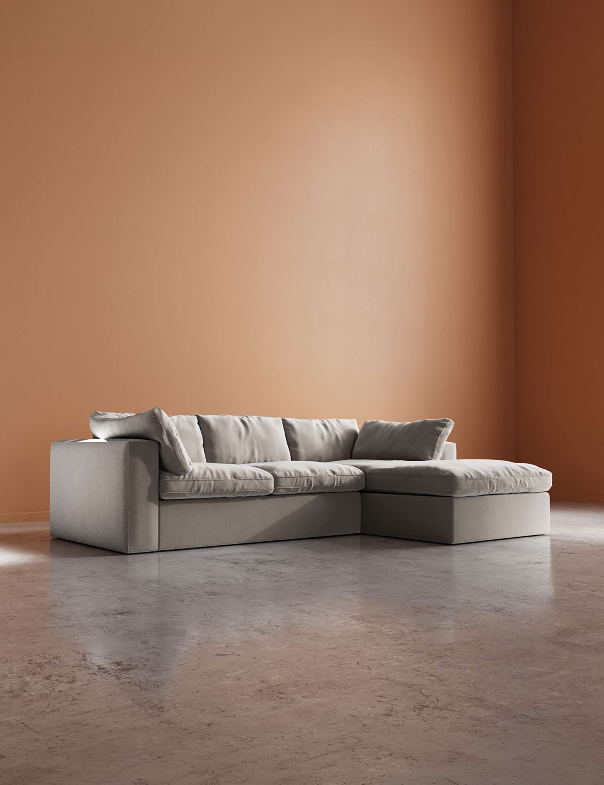 Crushed Velvet Right Hand Chaise Sofa 5 of 6