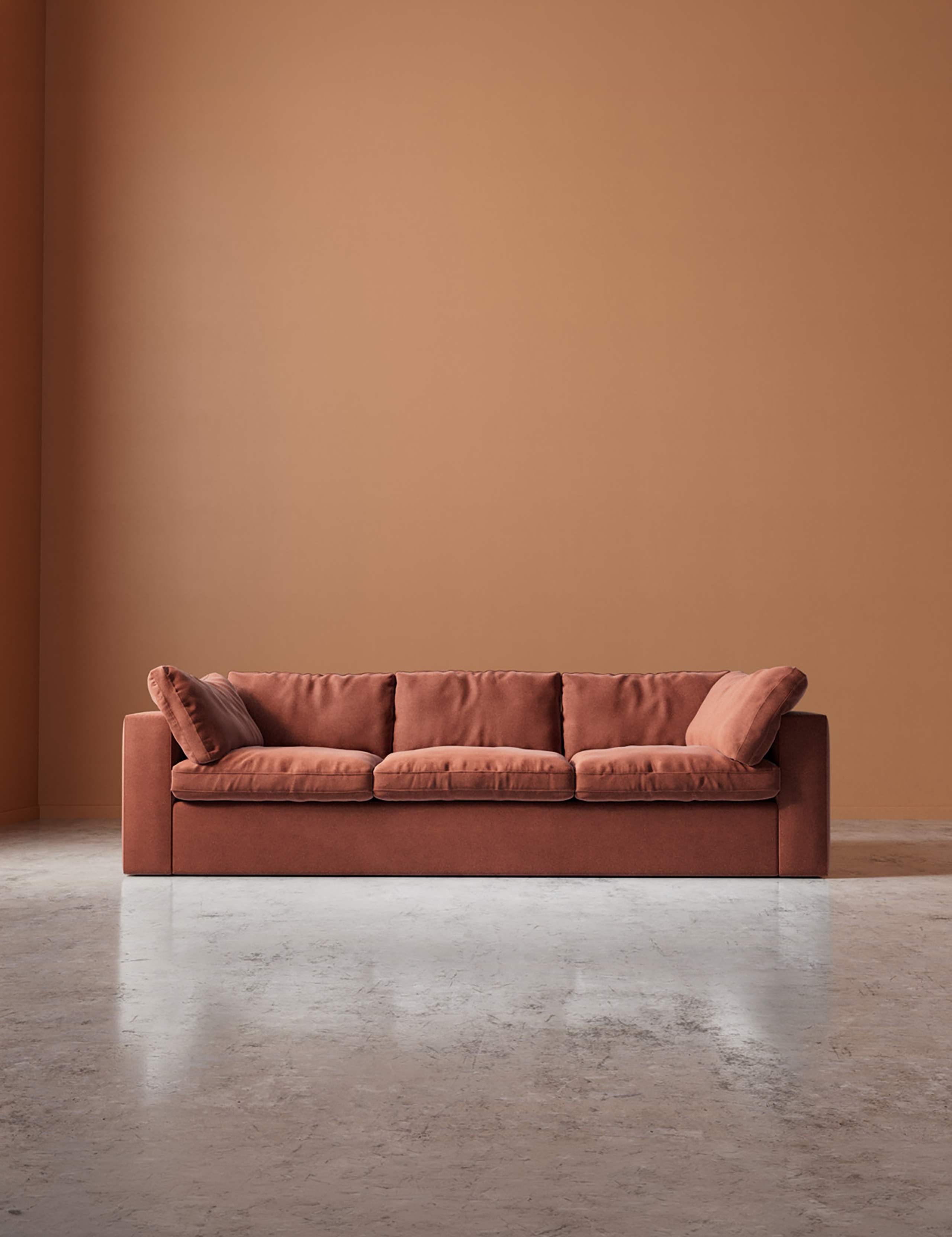 Easy Velvet 3 Seater Sofa 1 of 6