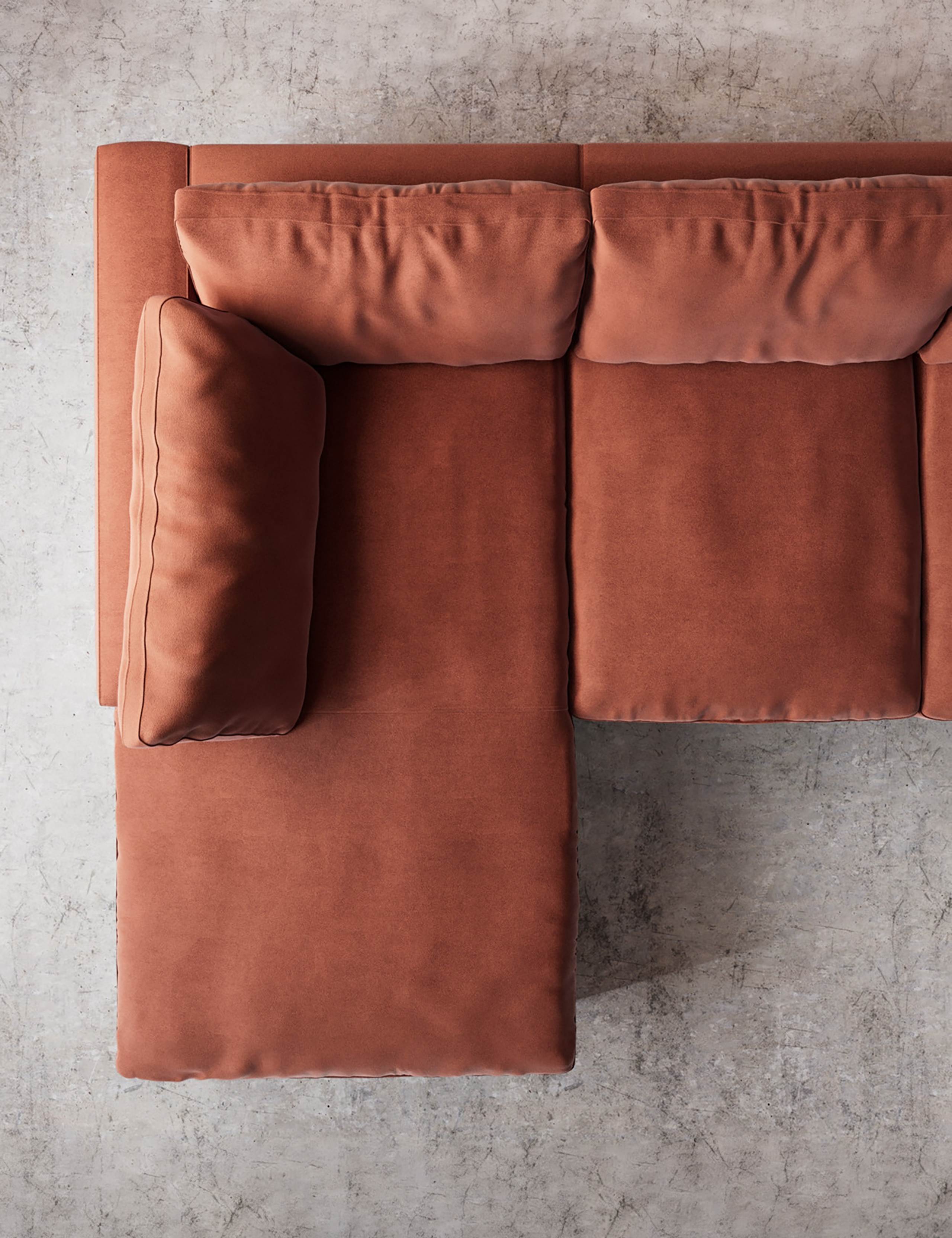 Easy Velvet Left Corner Sofa 3 of 6