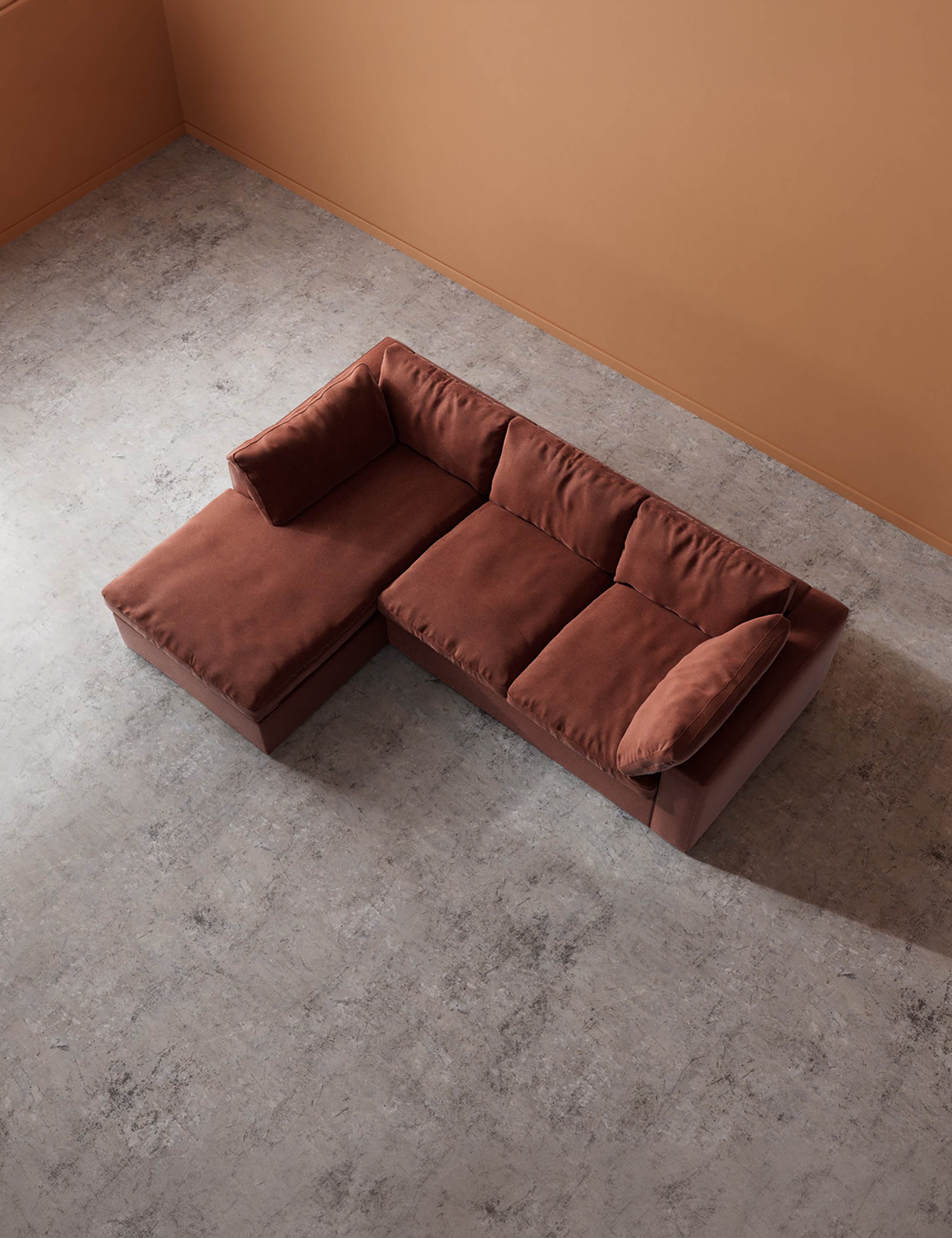 Easy Velvet Left Corner Sofa 4 of 6