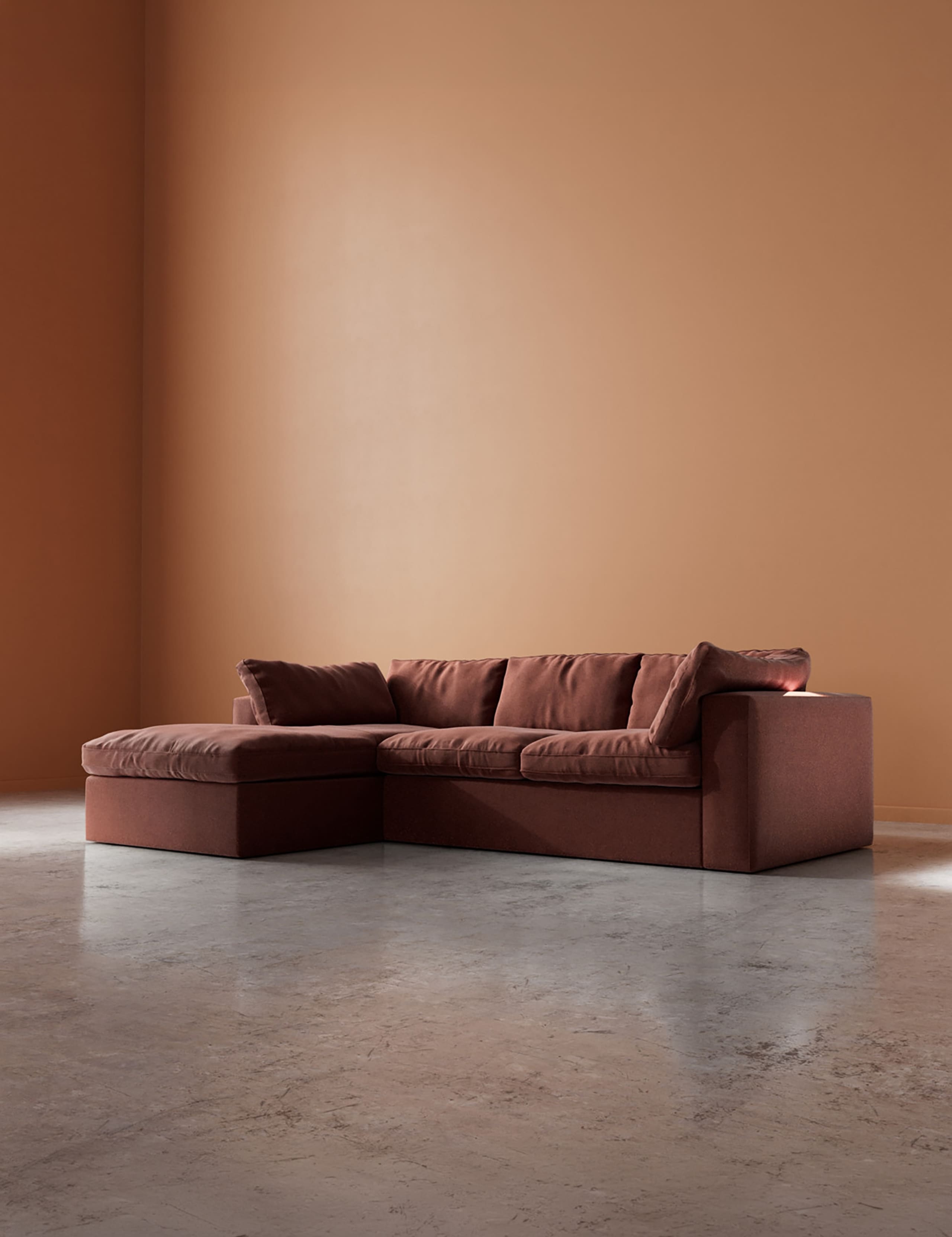 Easy Velvet Left Corner Sofa 5 of 6