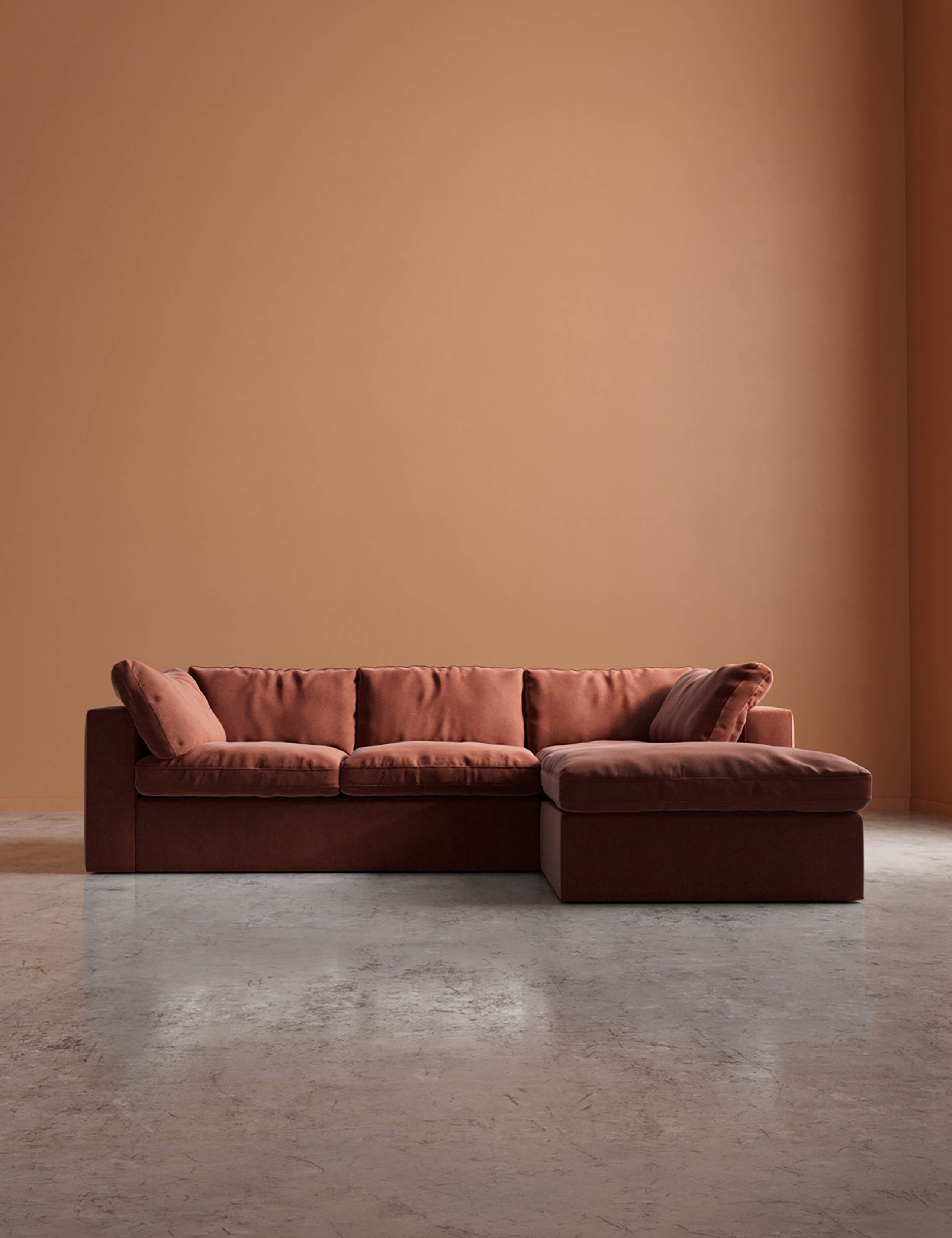 Easy Velvet Right Corner Sofa 1 of 6