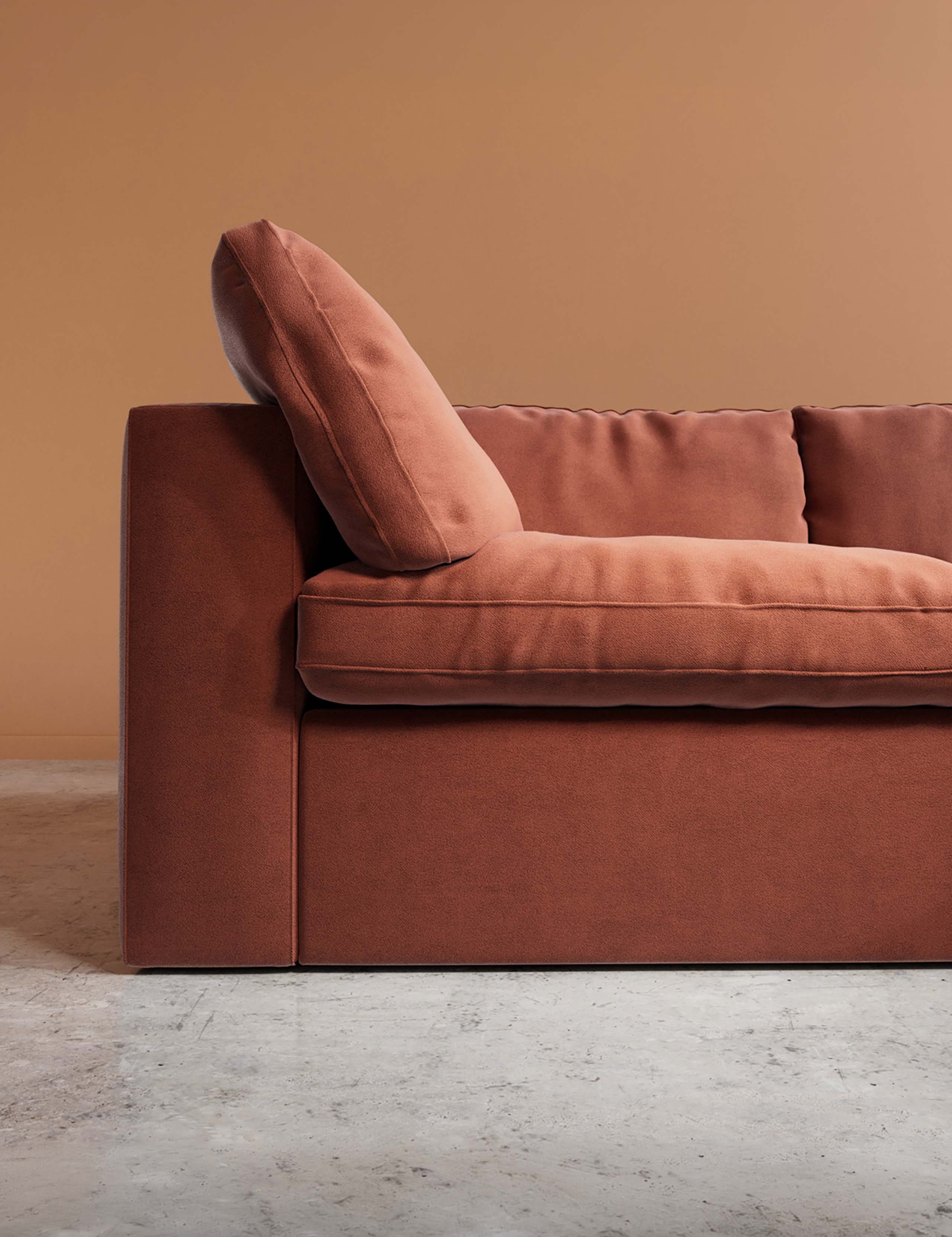 Easy Velvet Right Corner Sofa 2 of 6