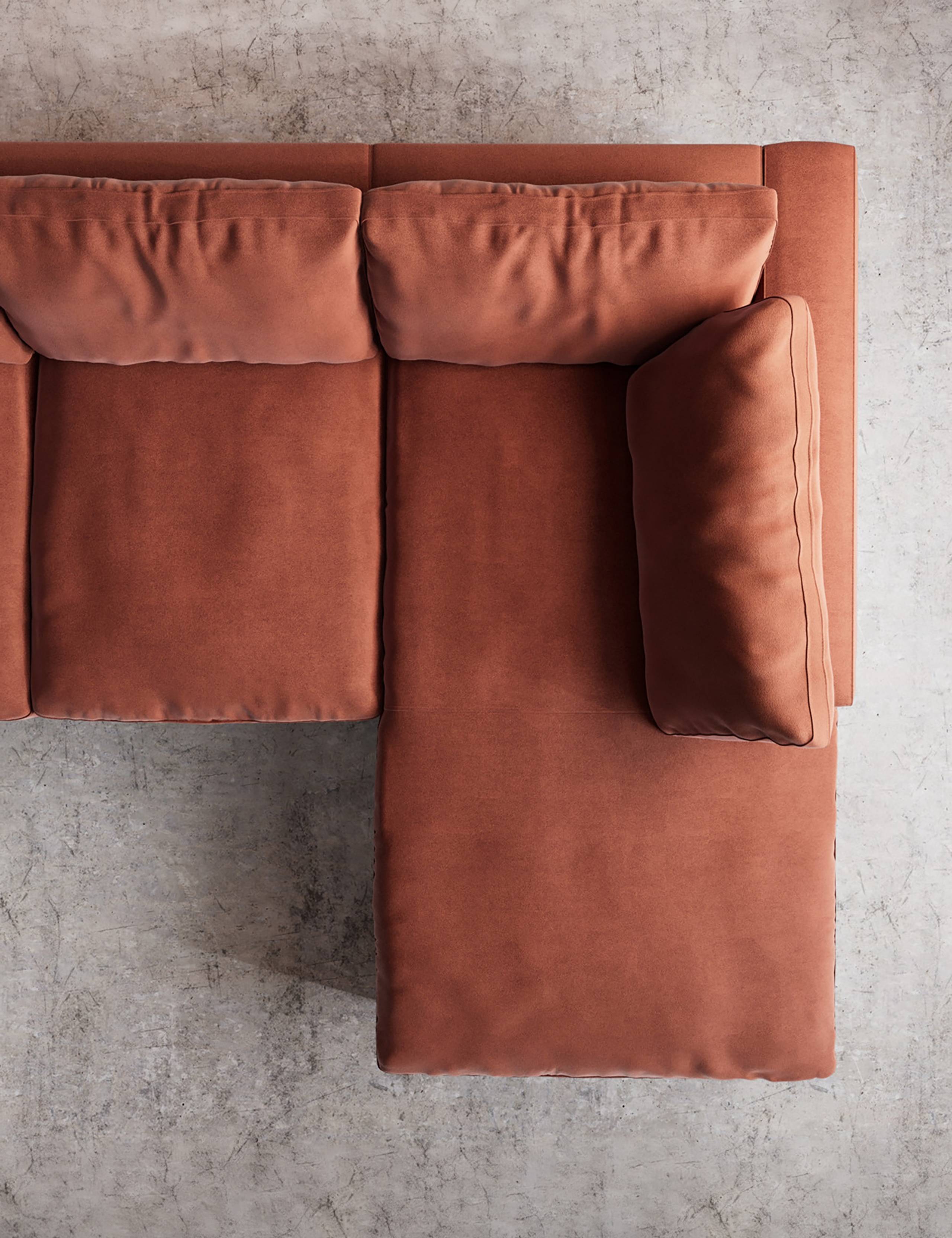 Easy Velvet Right Corner Sofa 3 of 6