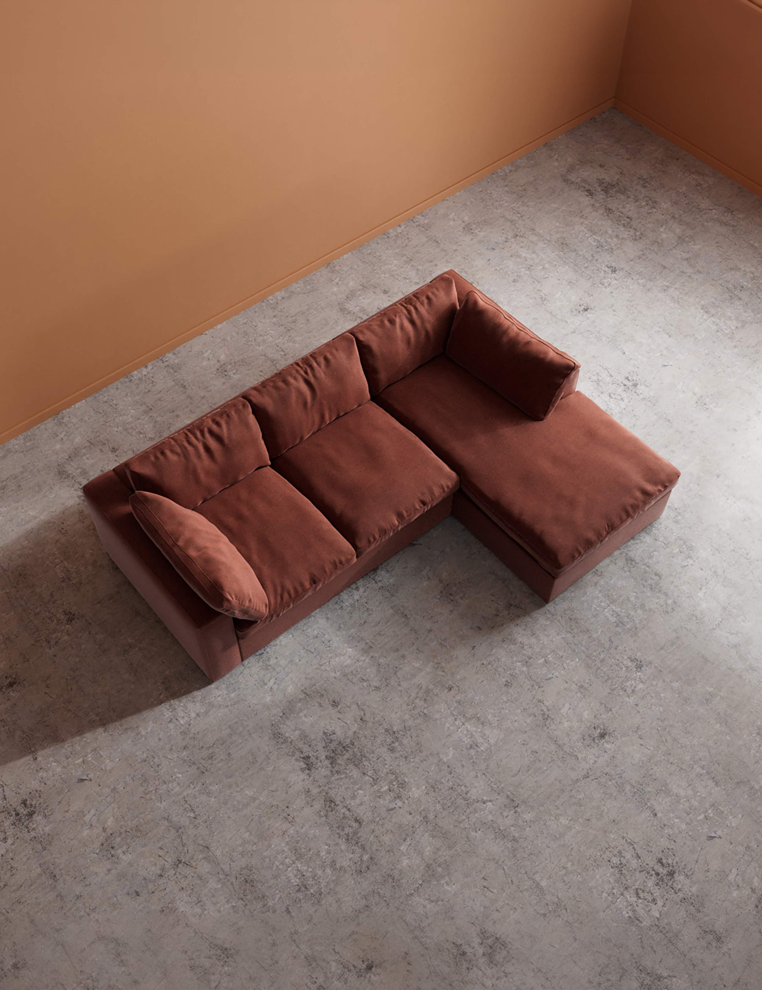 Easy Velvet Right Corner Sofa 4 of 6
