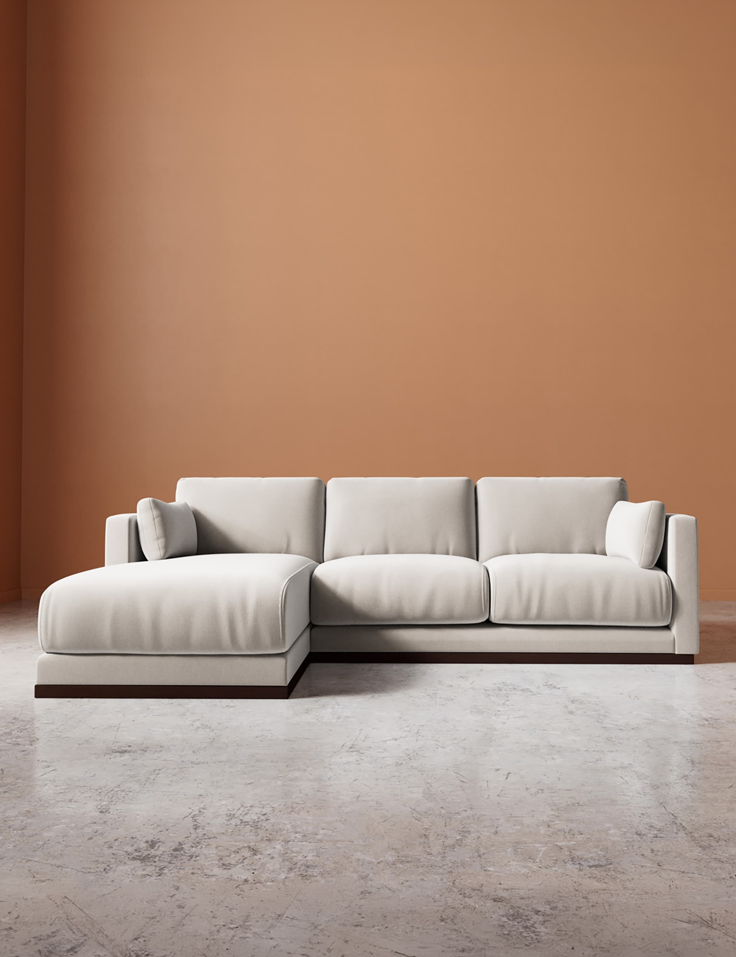 Crushed Velvet Left Corner Sofa 1 of 6