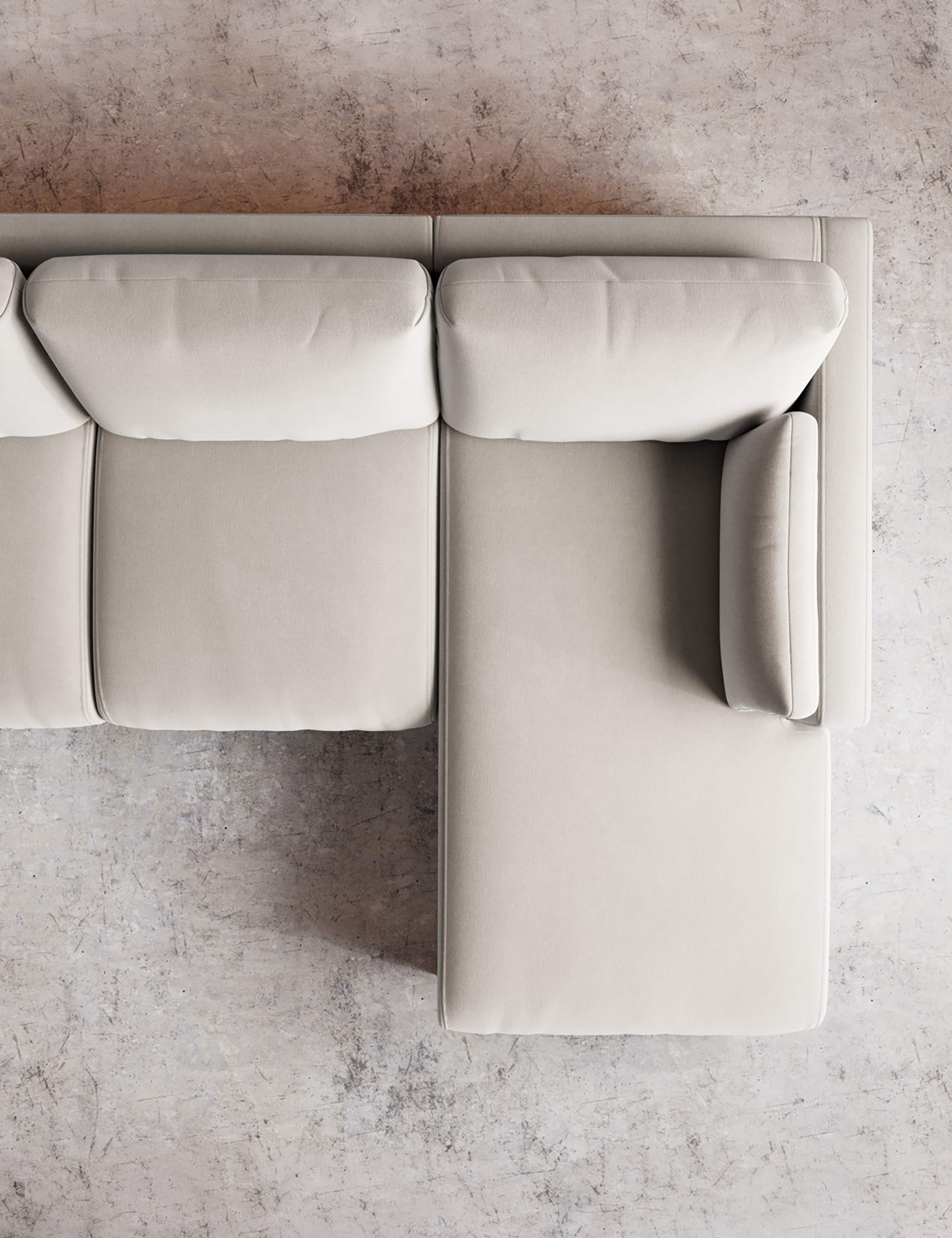 Crushed Velvet Right Corner Sofa 3 of 6