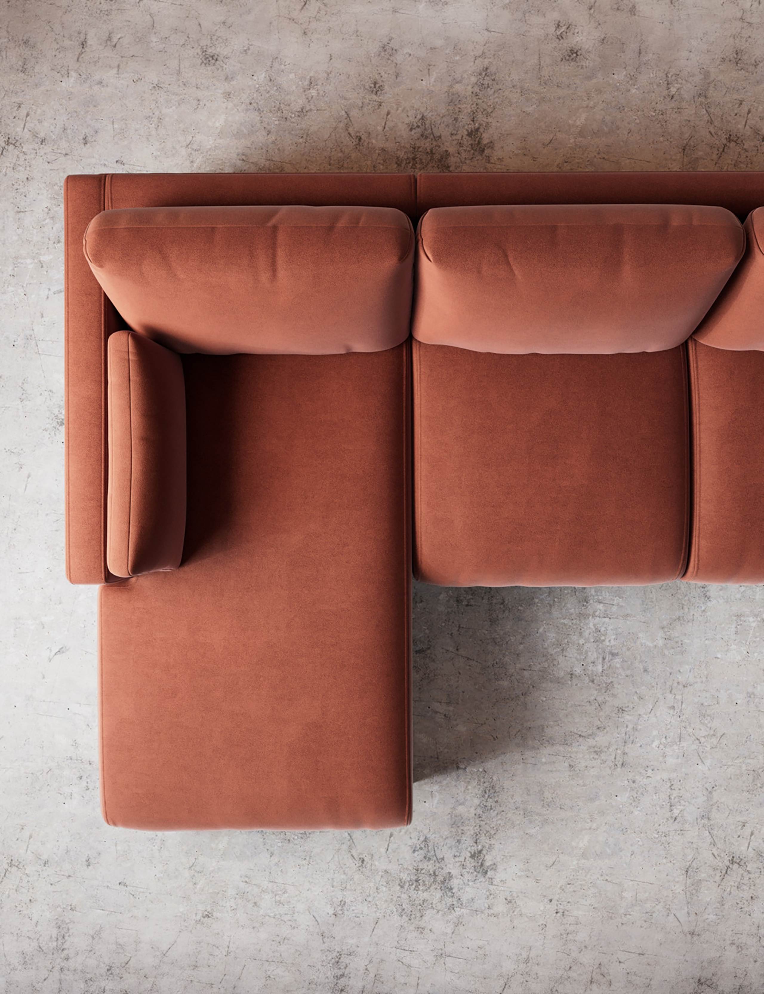 Easy Velvet Left Corner Sofa 3 of 6
