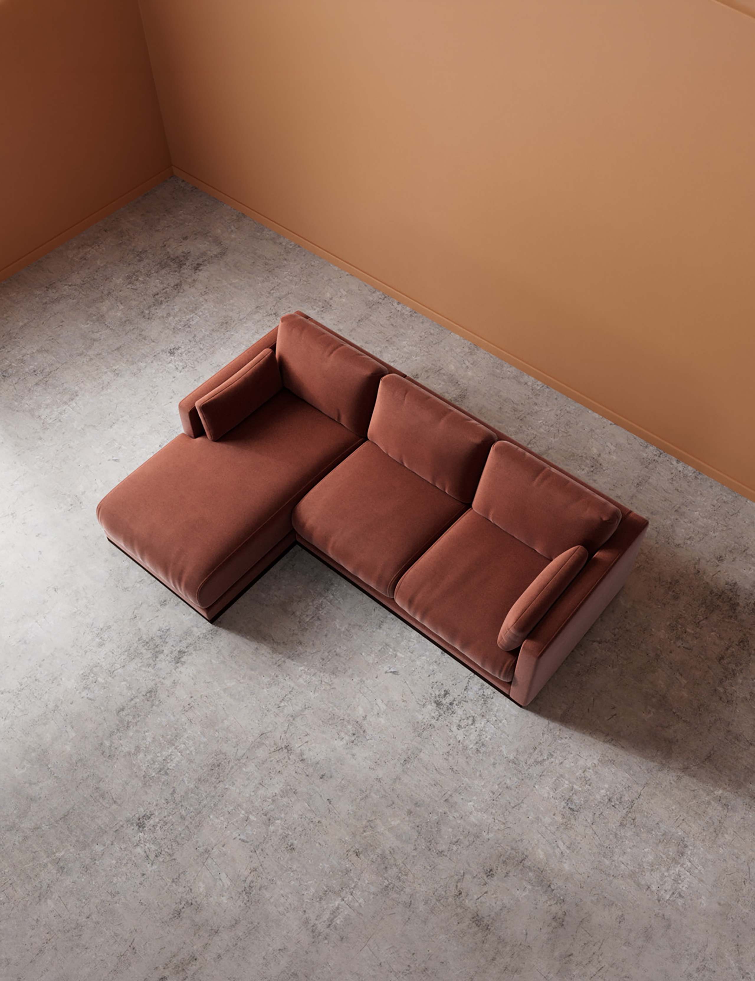 Easy Velvet Left Corner Sofa 4 of 6
