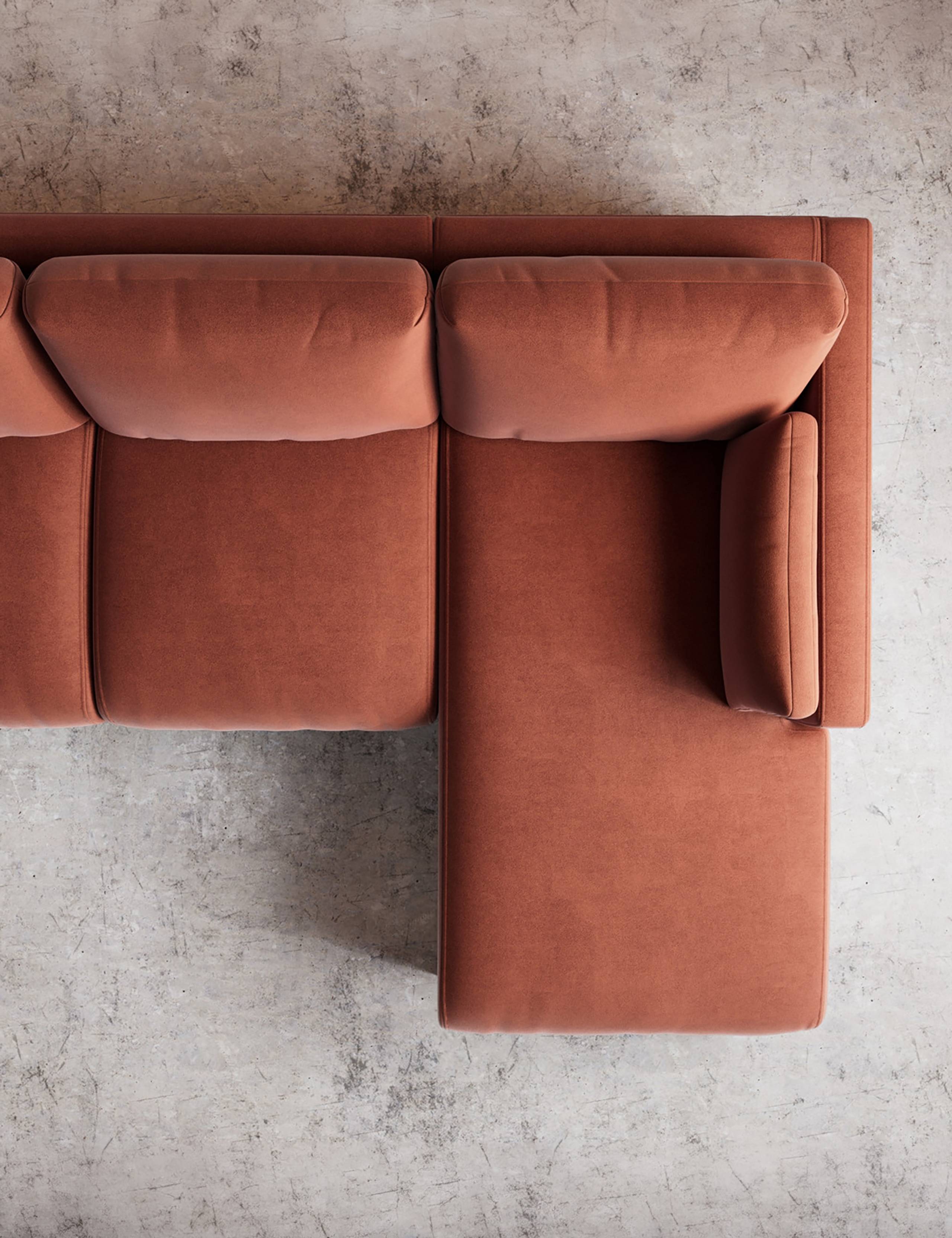 Easy Velvet Right Corner Sofa 3 of 6