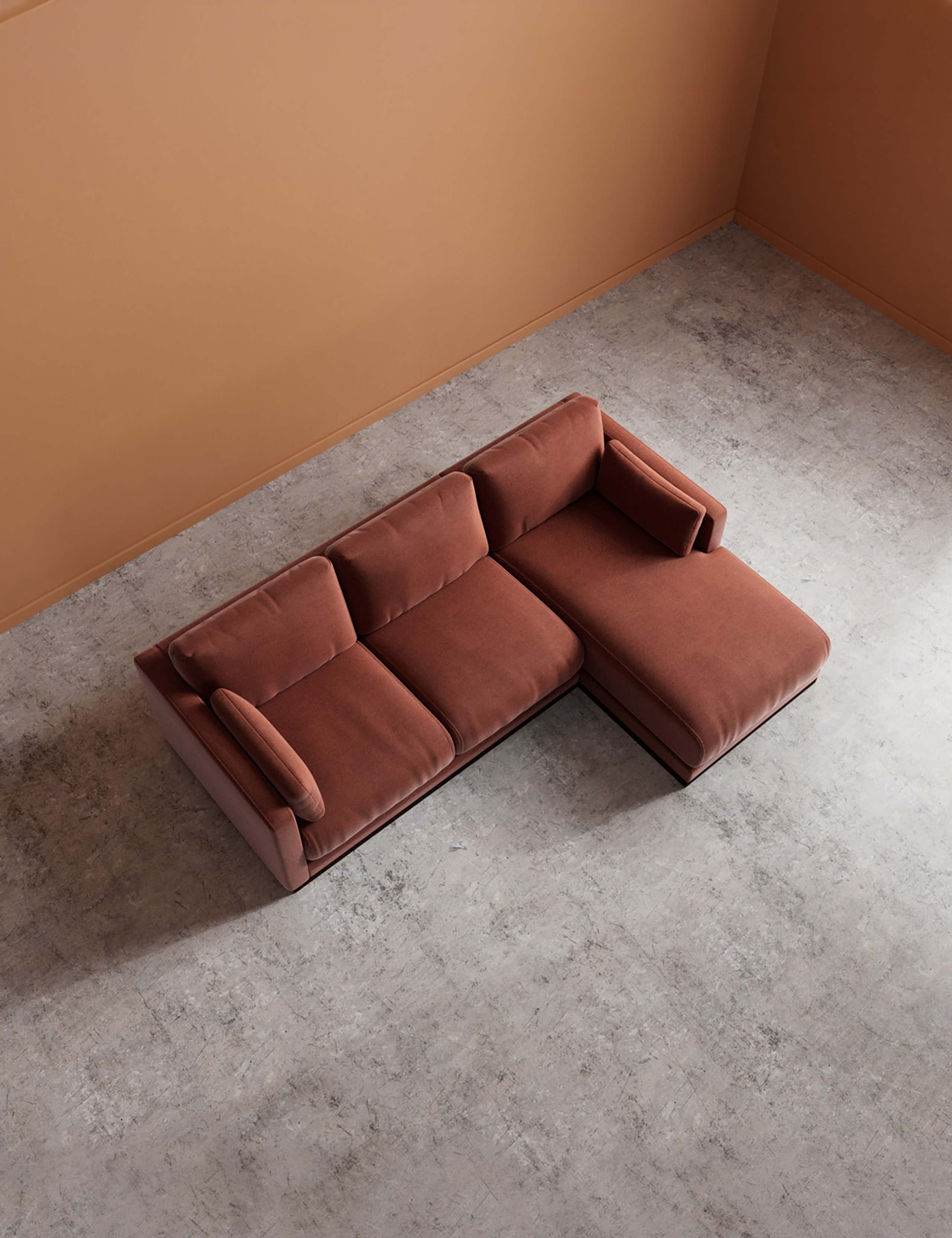 Easy Velvet Right Corner Sofa 4 of 6