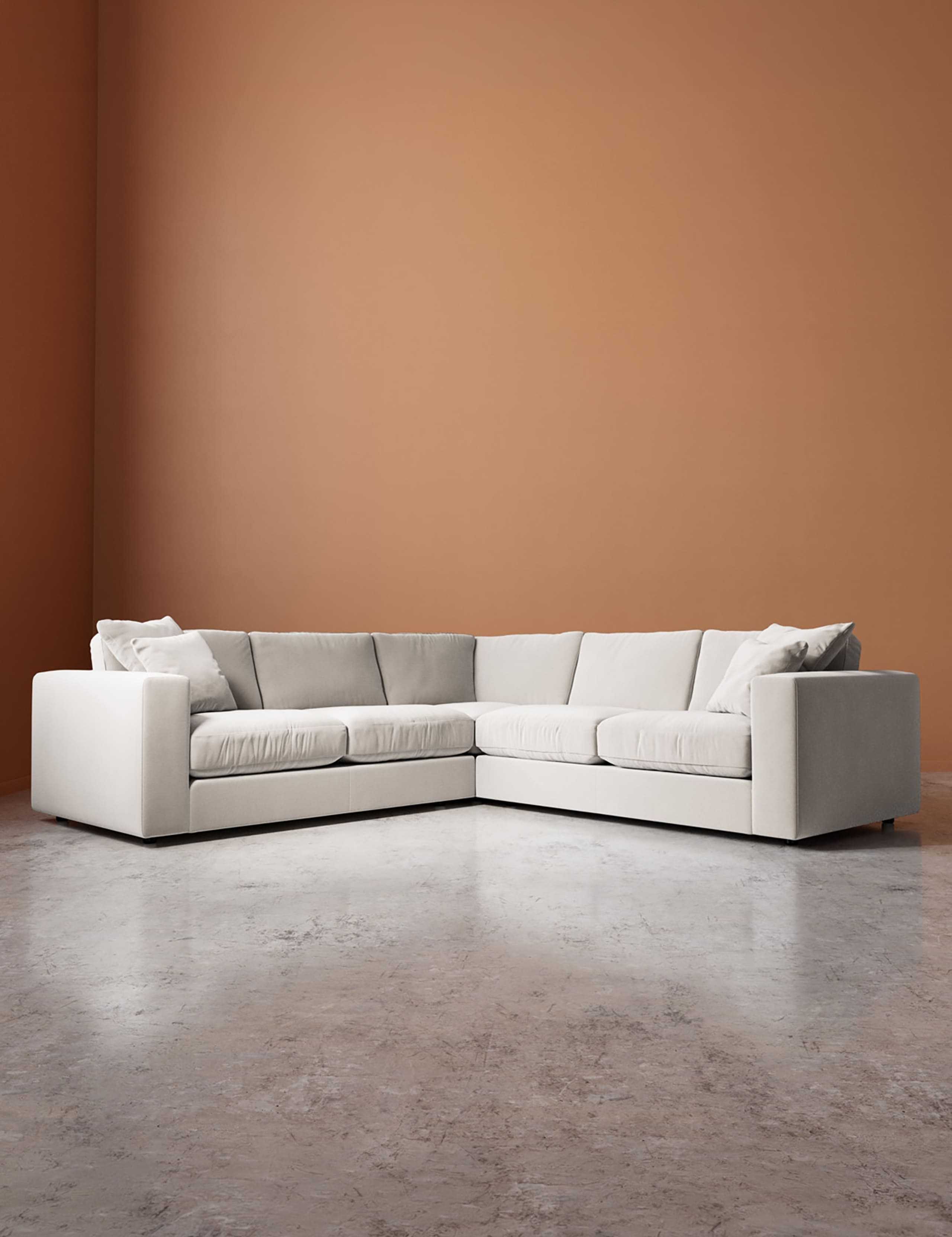 Crushed Velvet Corner Sofa 5 of 6