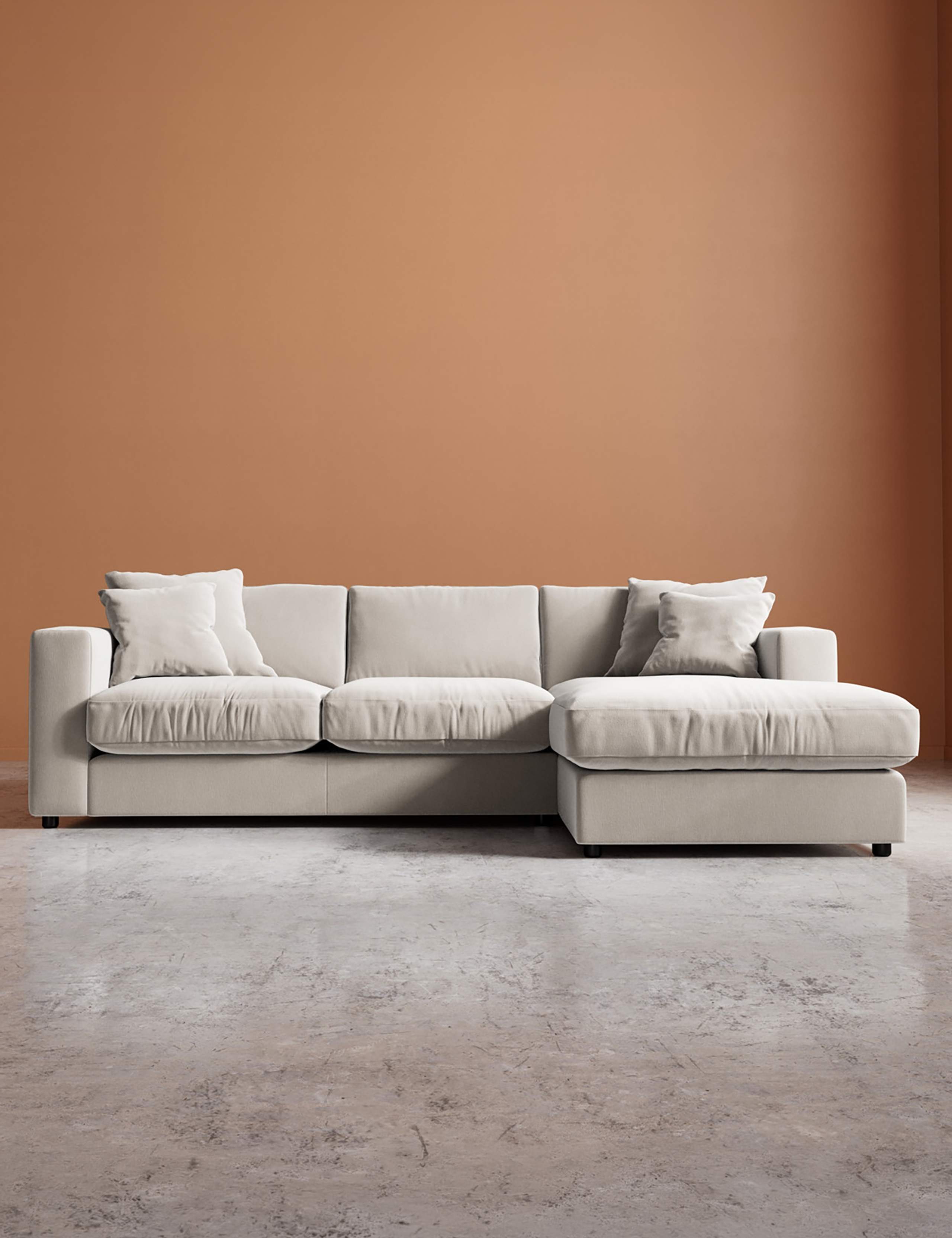 Crushed Velvet Right Corner Sofa 1 of 6