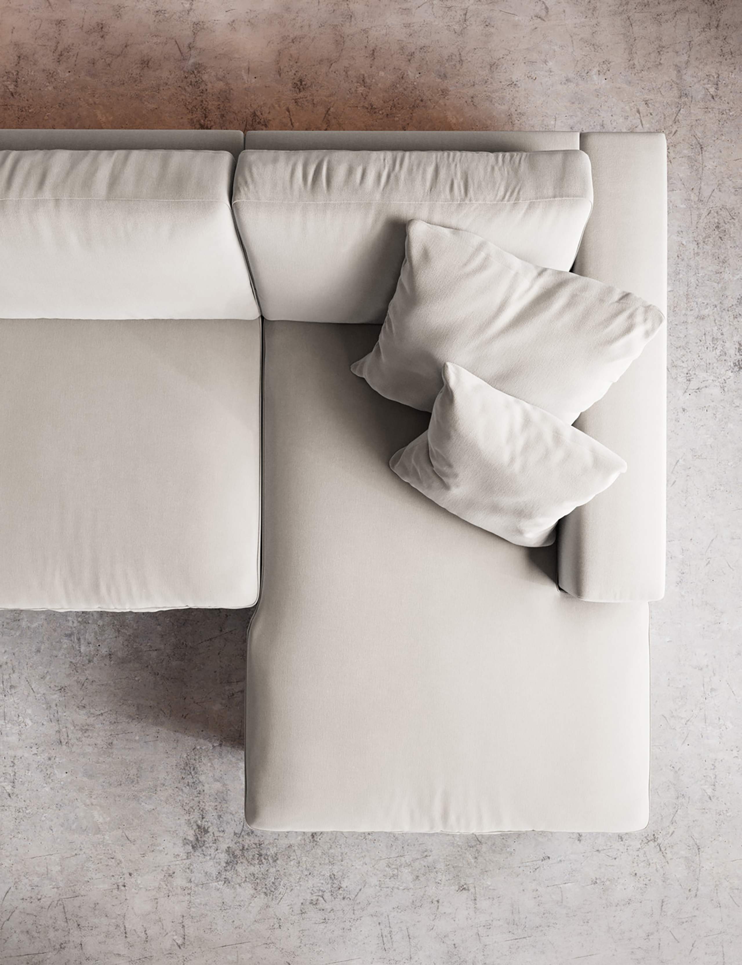 Crushed Velvet Right Corner Sofa 3 of 6
