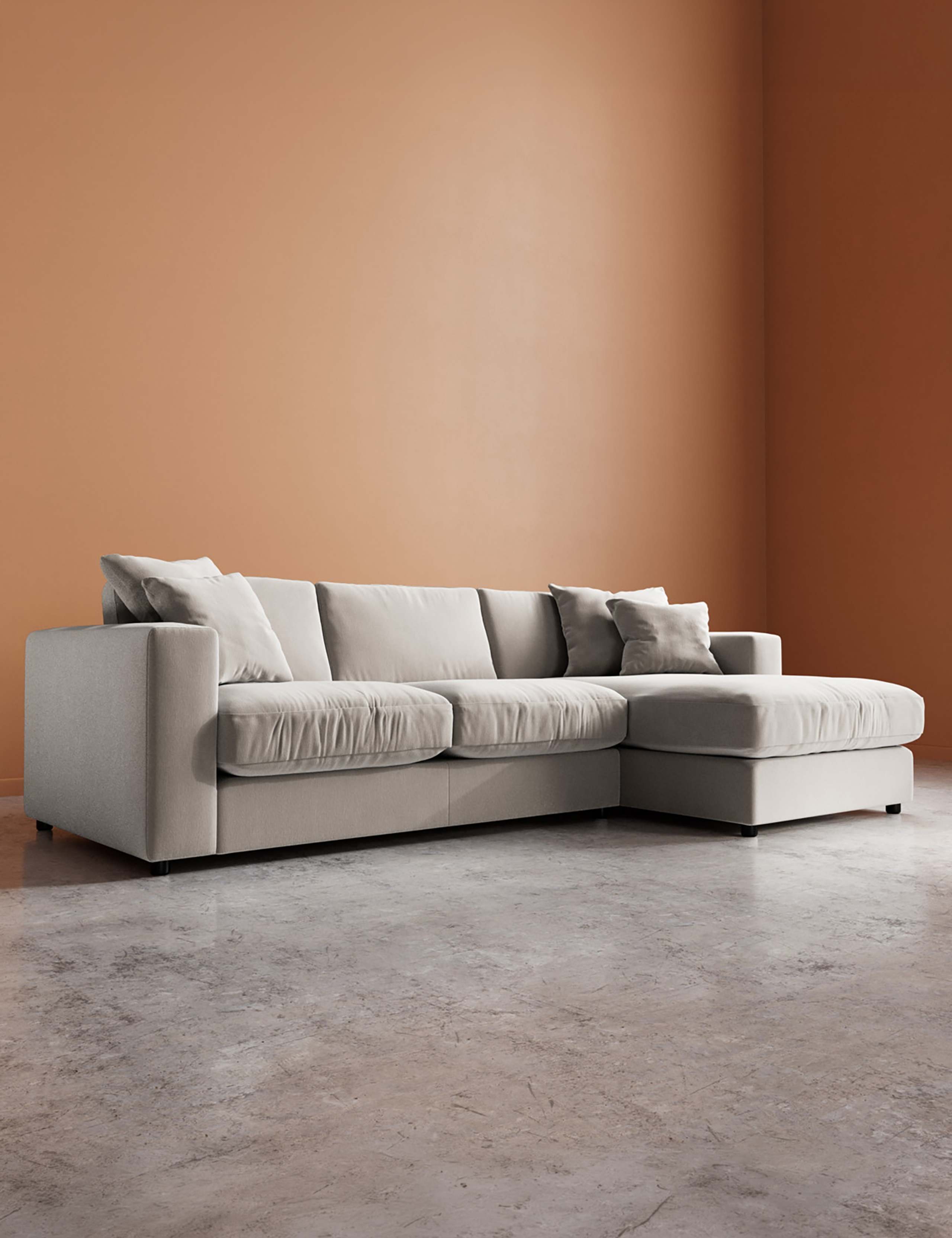 Crushed Velvet Right Corner Sofa 5 of 6