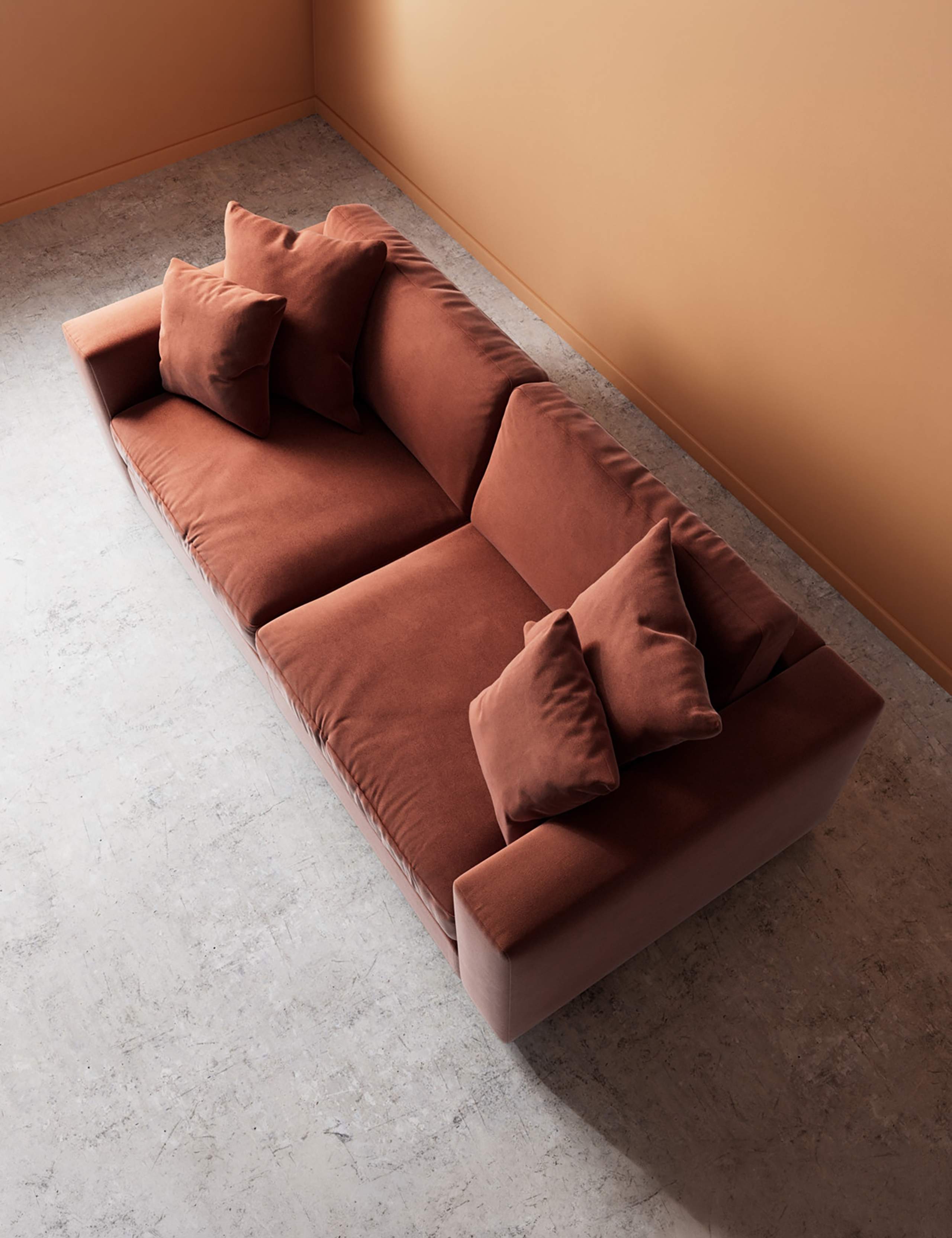 Easy Velvet 3 Seater Sofa 4 of 6