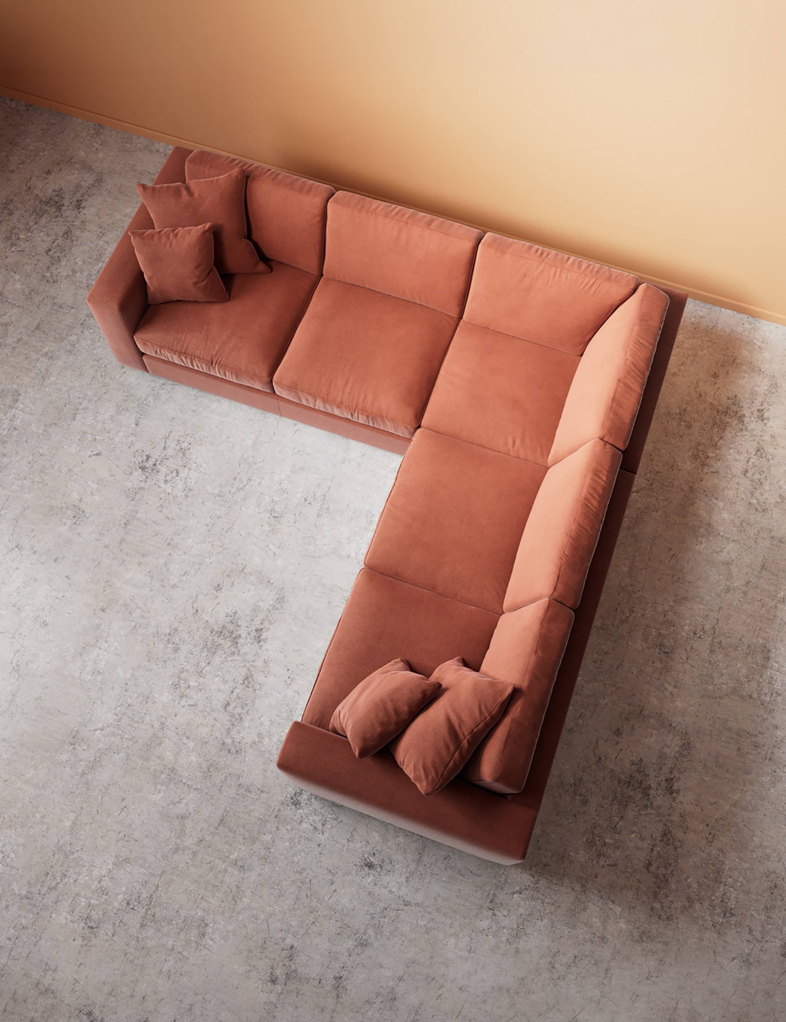 Easy Velvet Corner Sofa 4 of 6