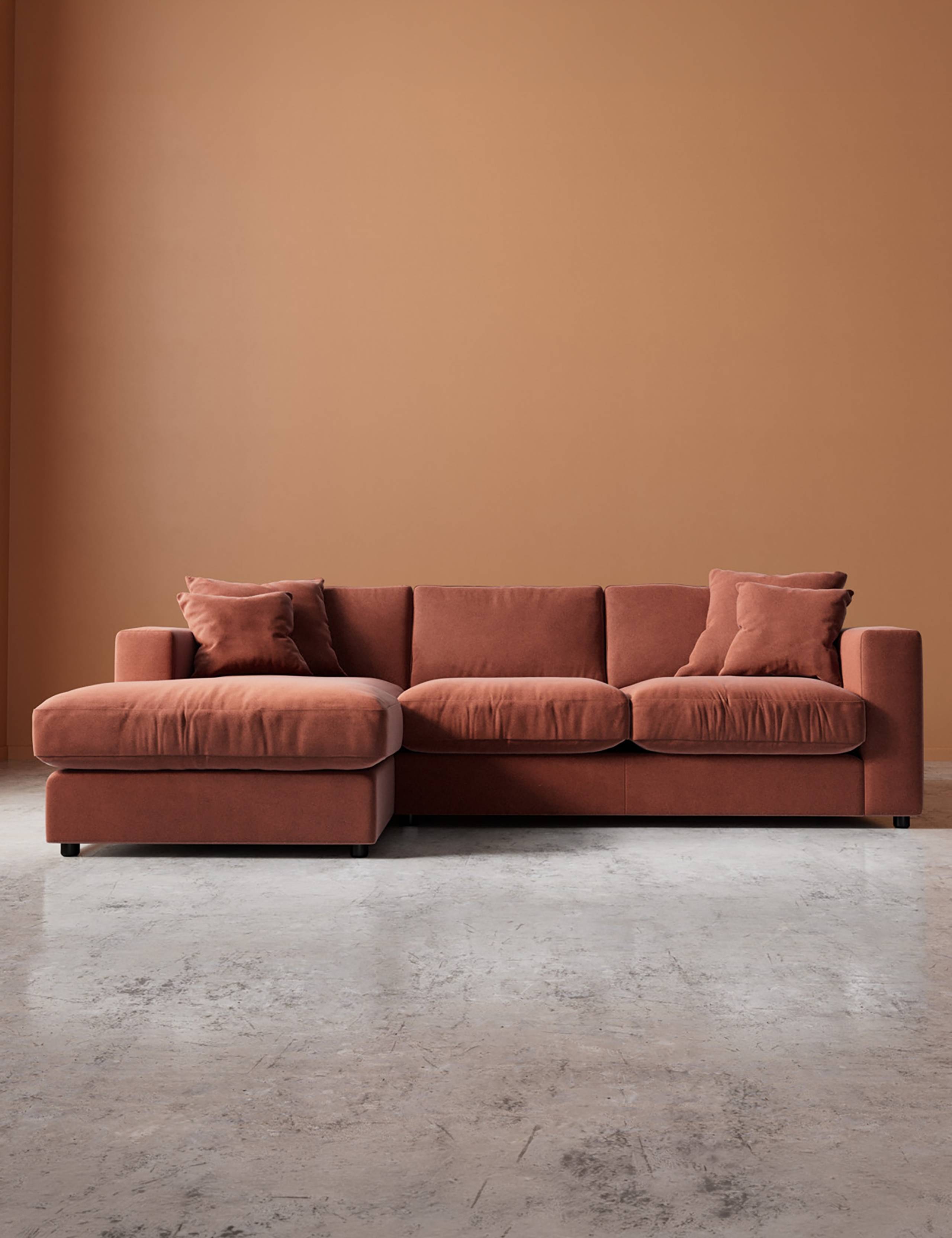 Easy Velvet Left Corner Sofa 1 of 5