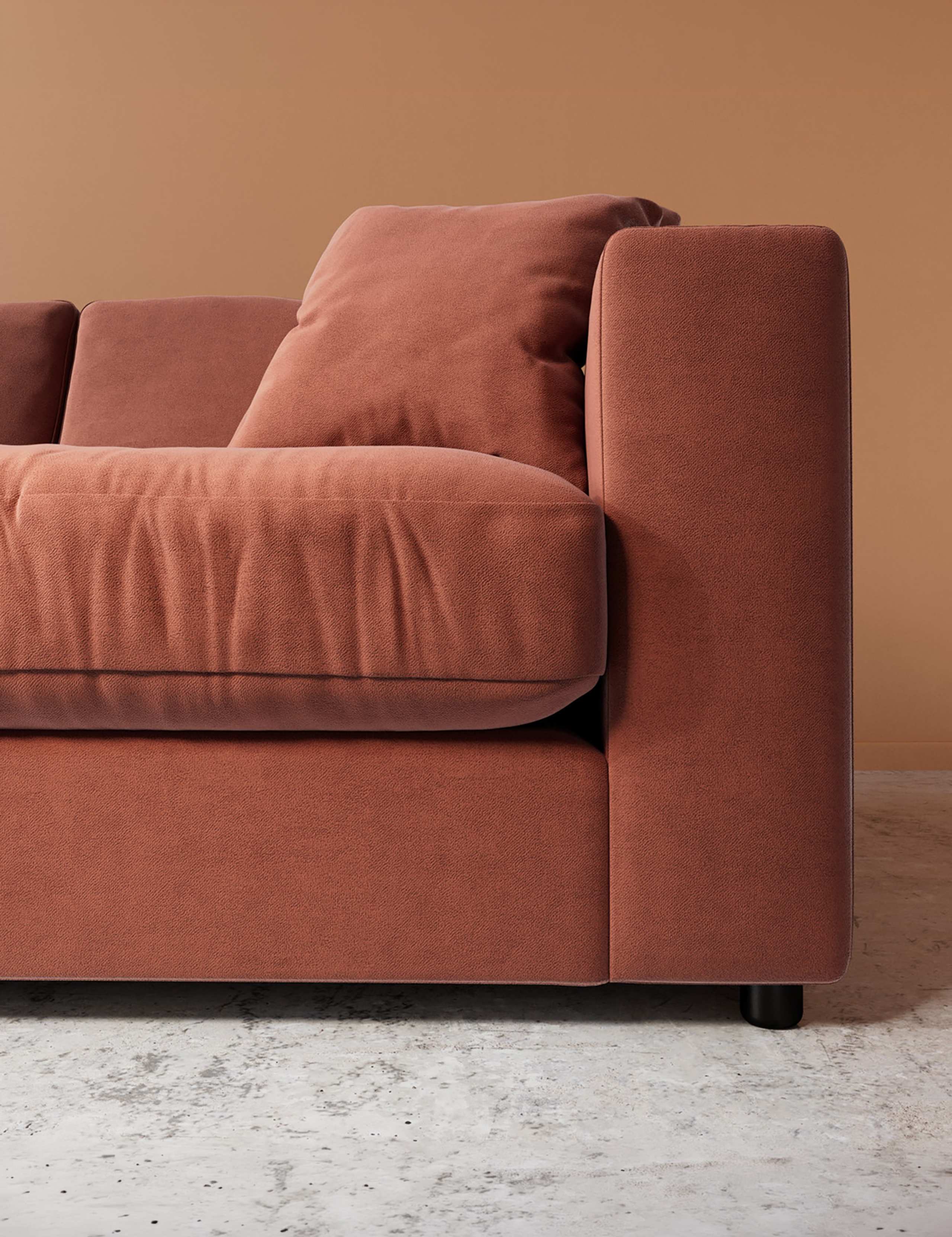 Easy Velvet Left Corner Sofa 2 of 5