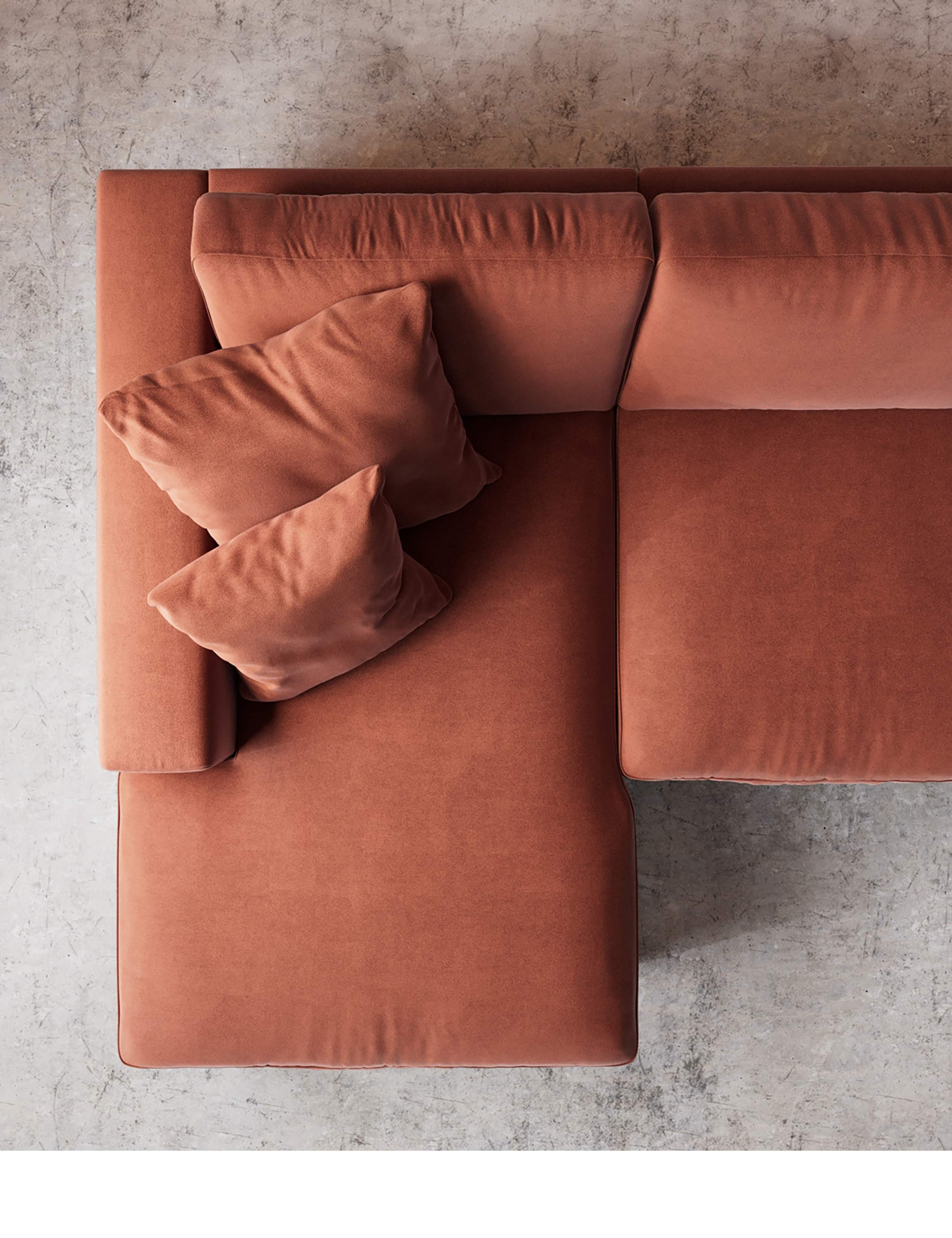 Easy Velvet Left Corner Sofa 3 of 5