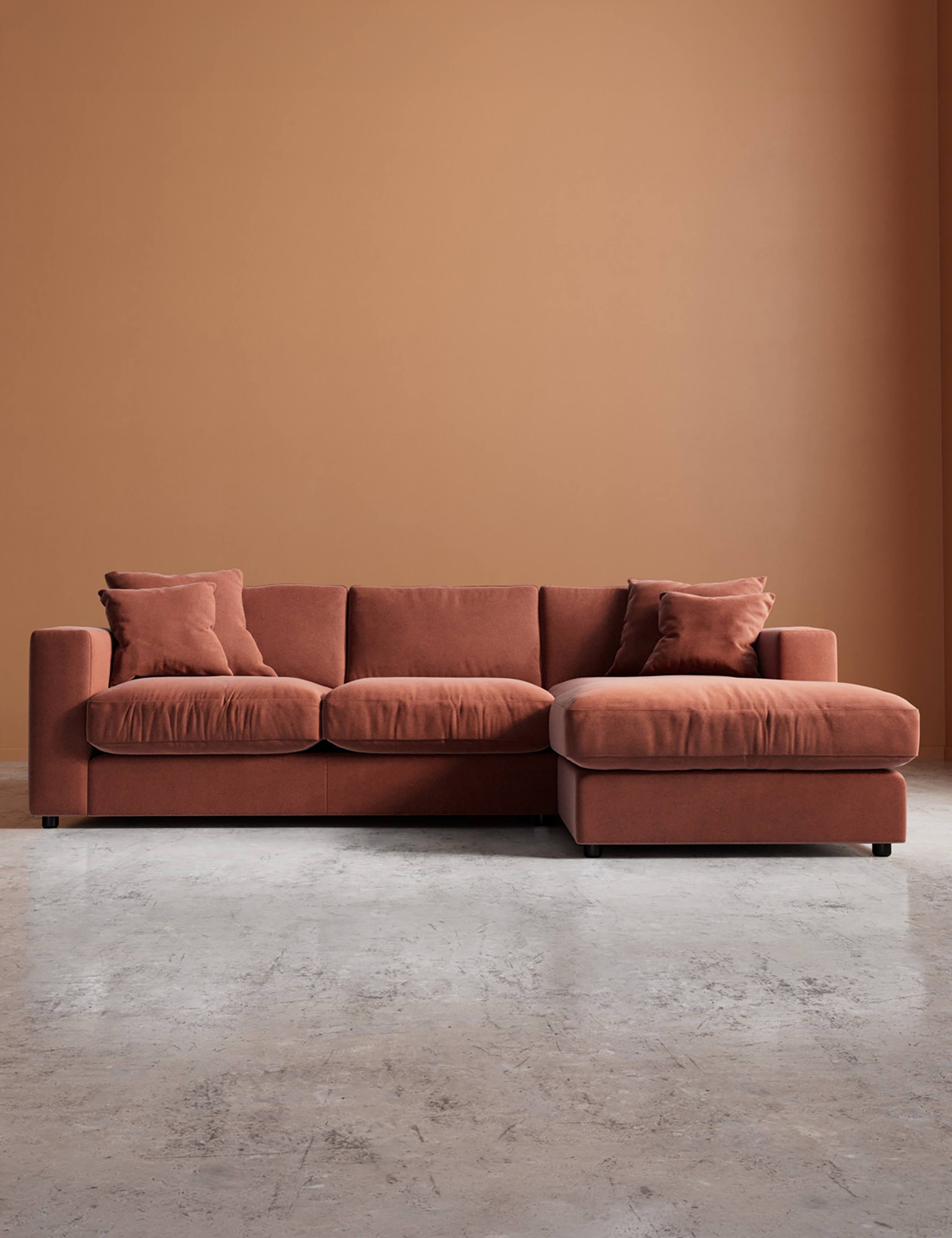 Easy Velvet Right Corner Sofa 1 of 6