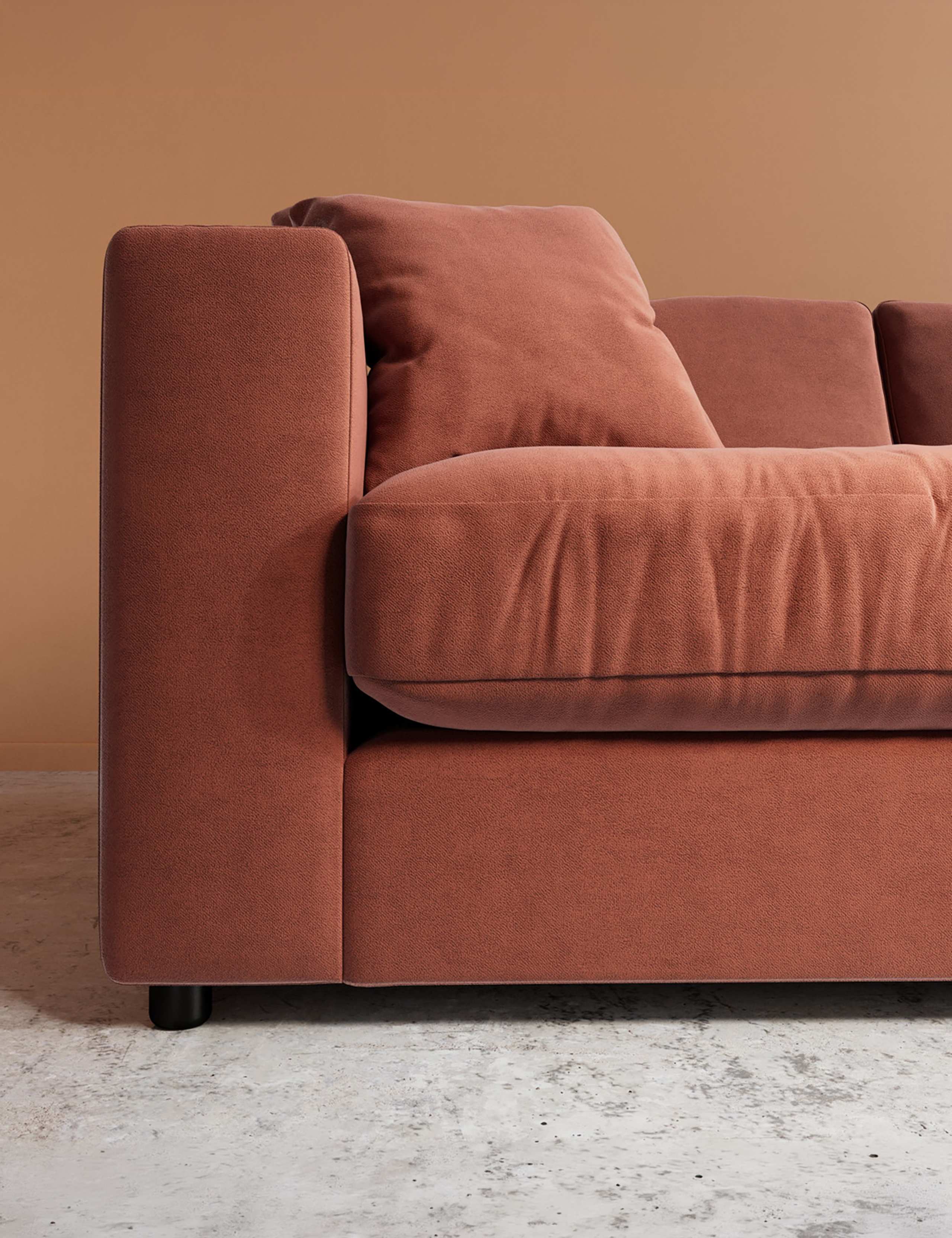 Easy Velvet Right Corner Sofa 2 of 6