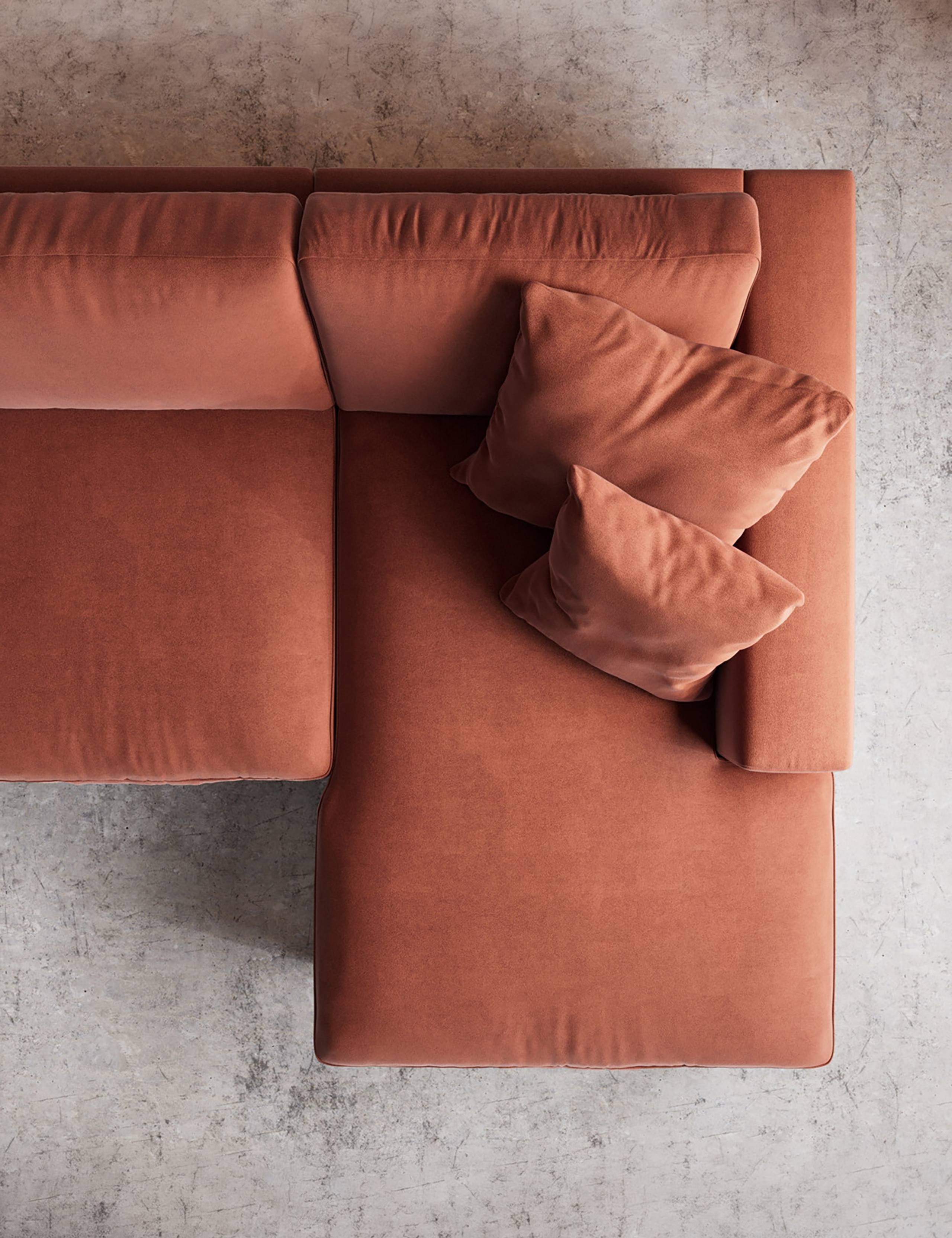 Easy Velvet Right Corner Sofa 3 of 6