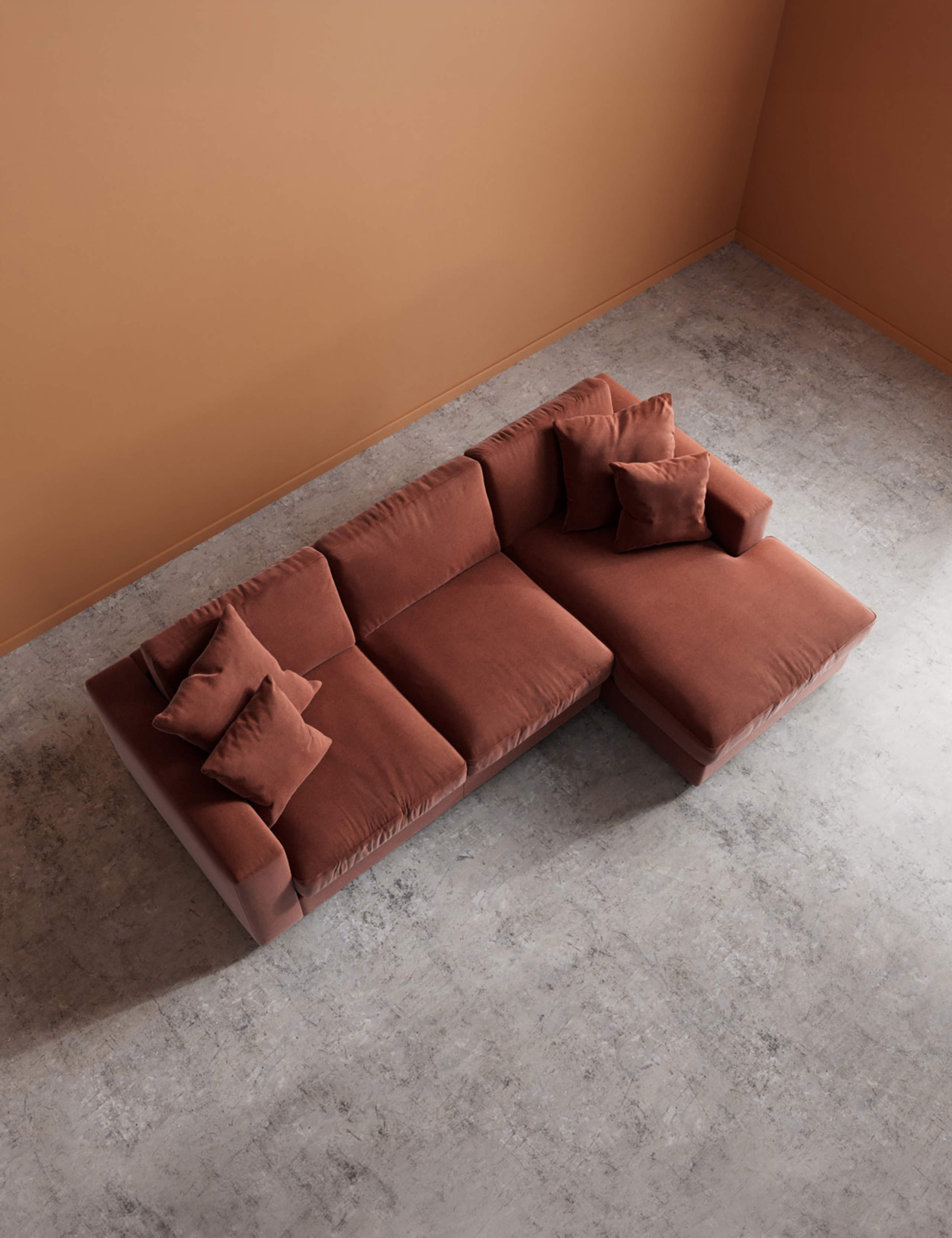 Easy Velvet Right Corner Sofa 4 of 6