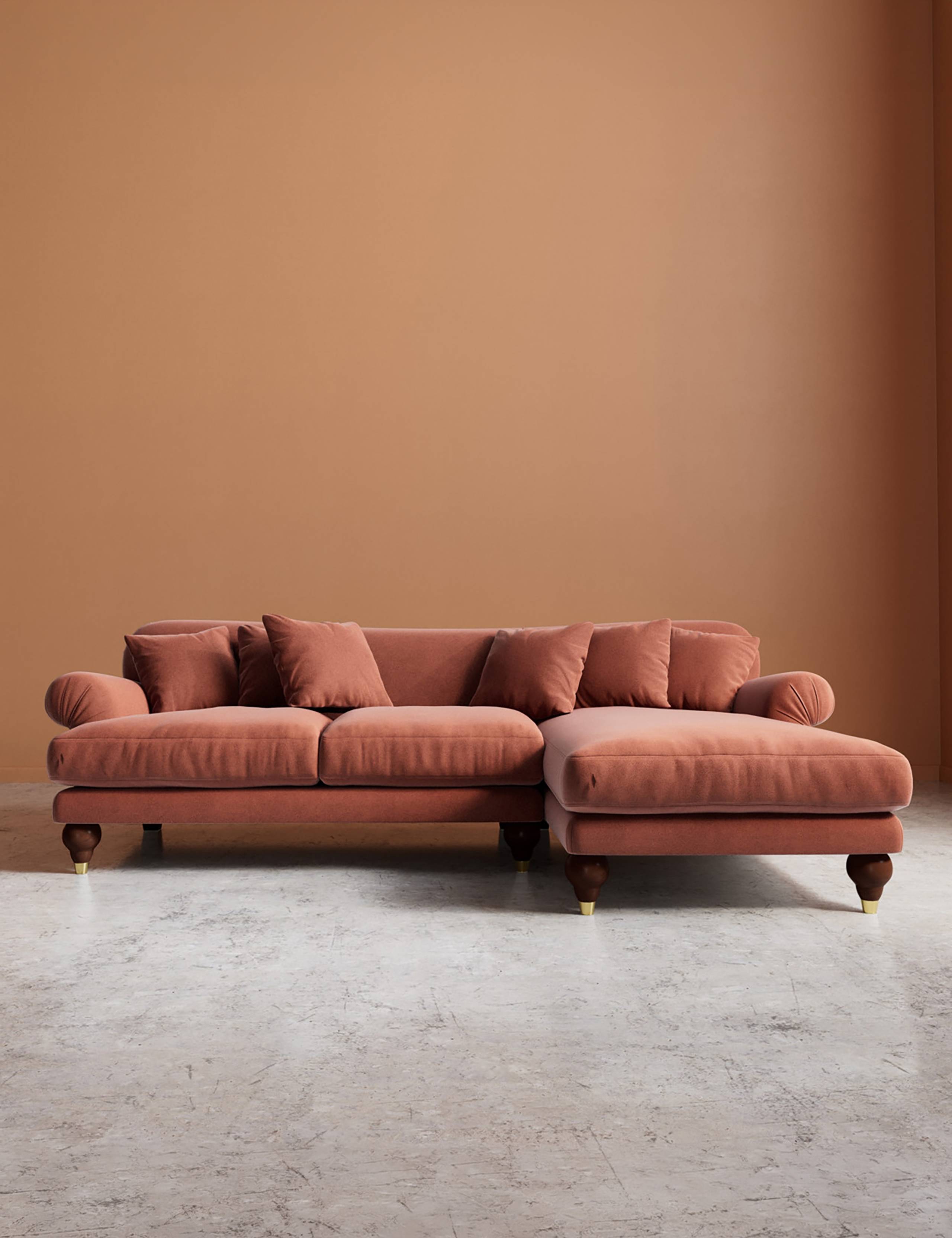 Willows Easy Velvet Right Corner Sofa 1 of 5