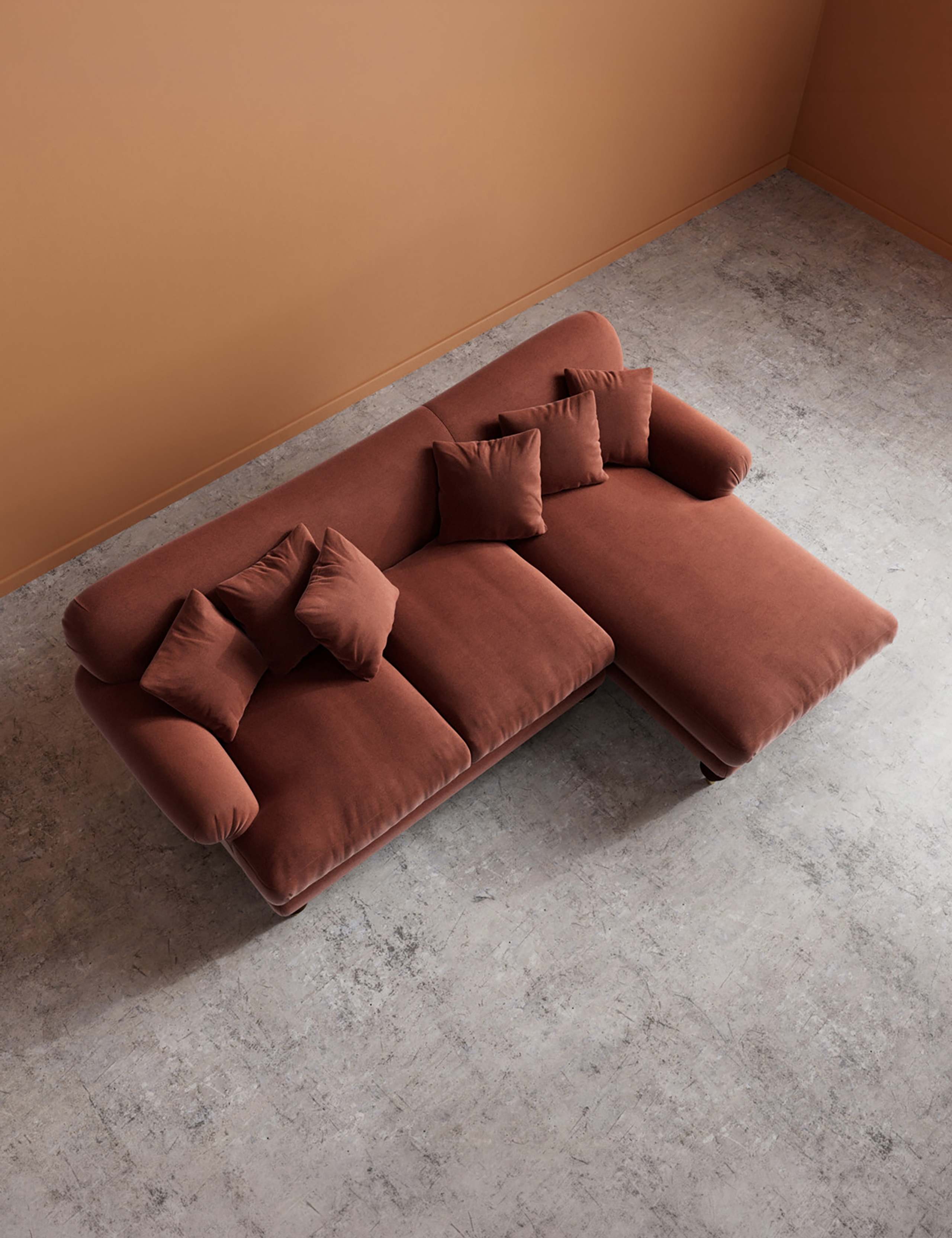 Willows Easy Velvet Right Corner Sofa 4 of 5