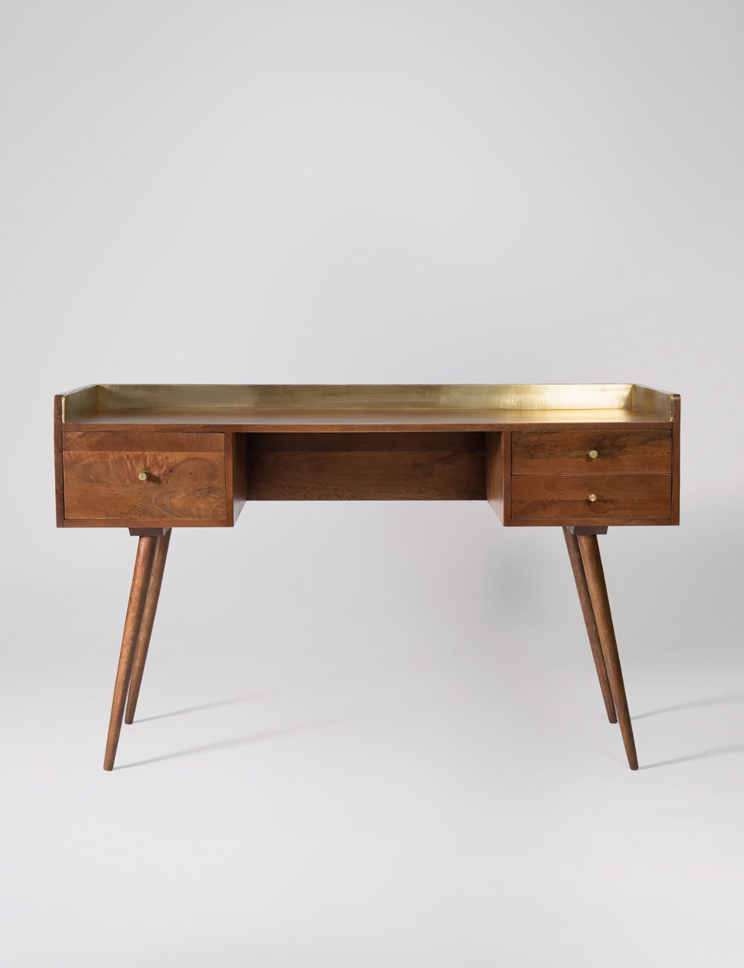 Fresco Mango Wood 3 Drawer Desk 1 of 5