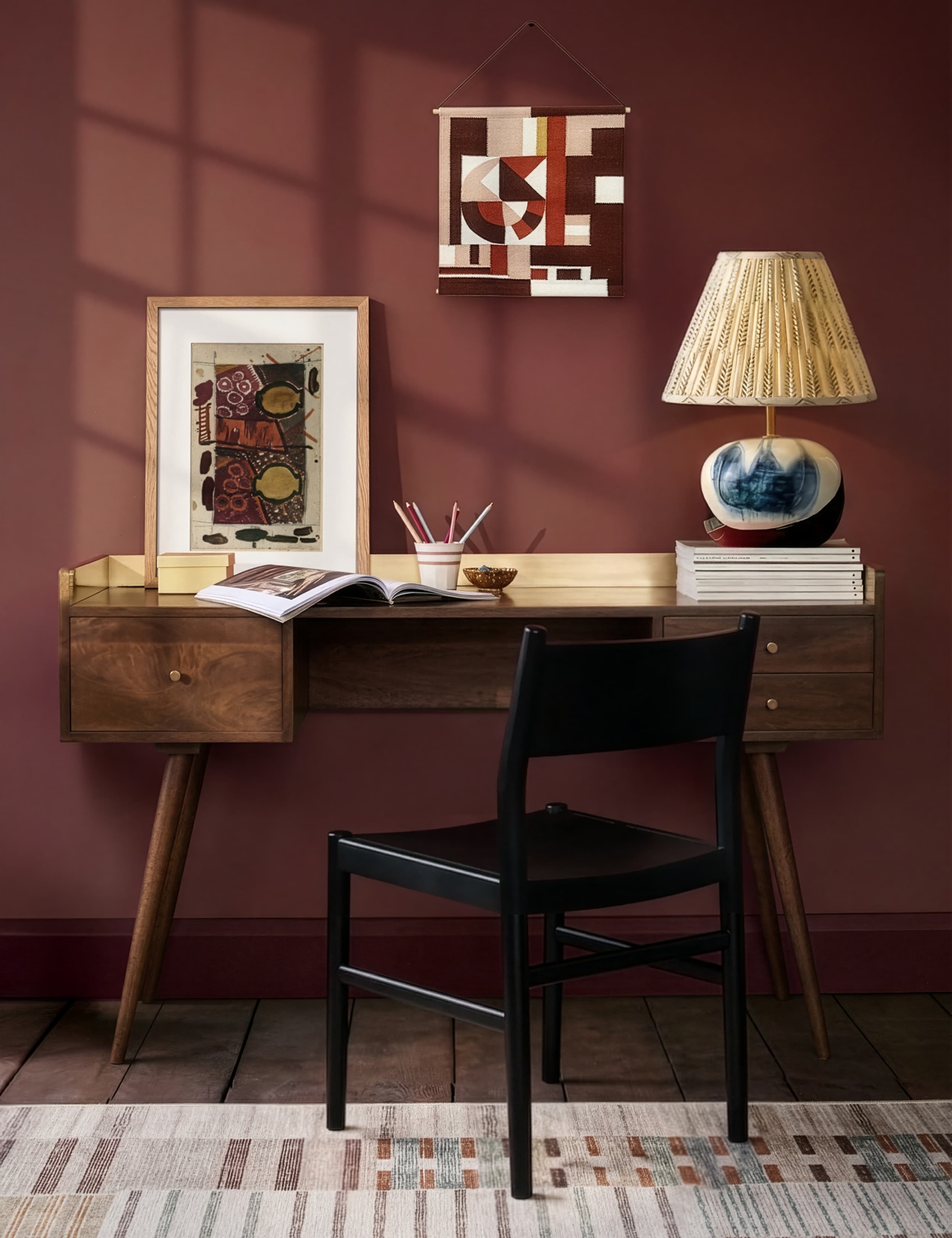 Fresco Mango Wood 3 Drawer Desk 5 of 5