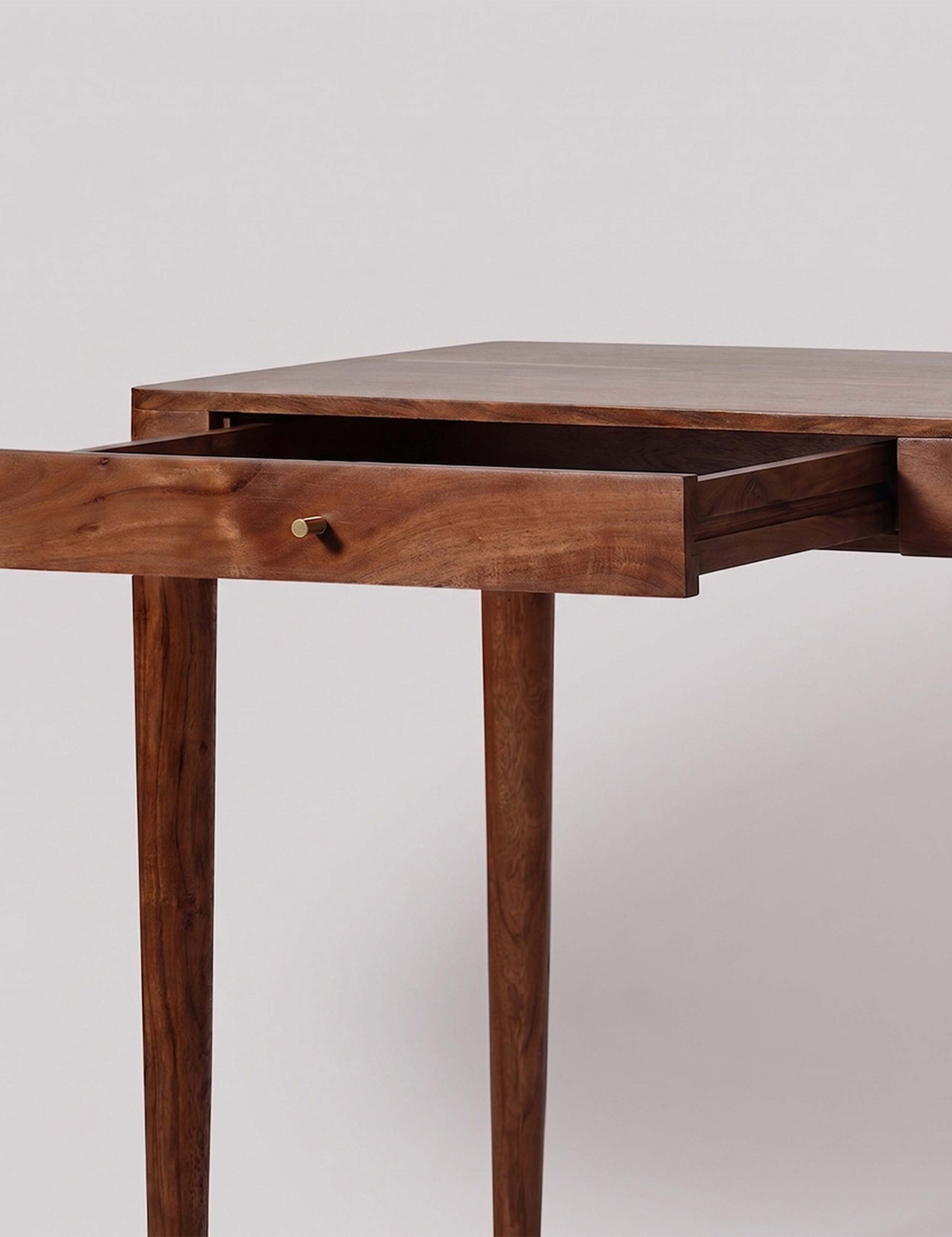 Bjorn Acacia Wood 2 Drawer Desk 3 of 6
