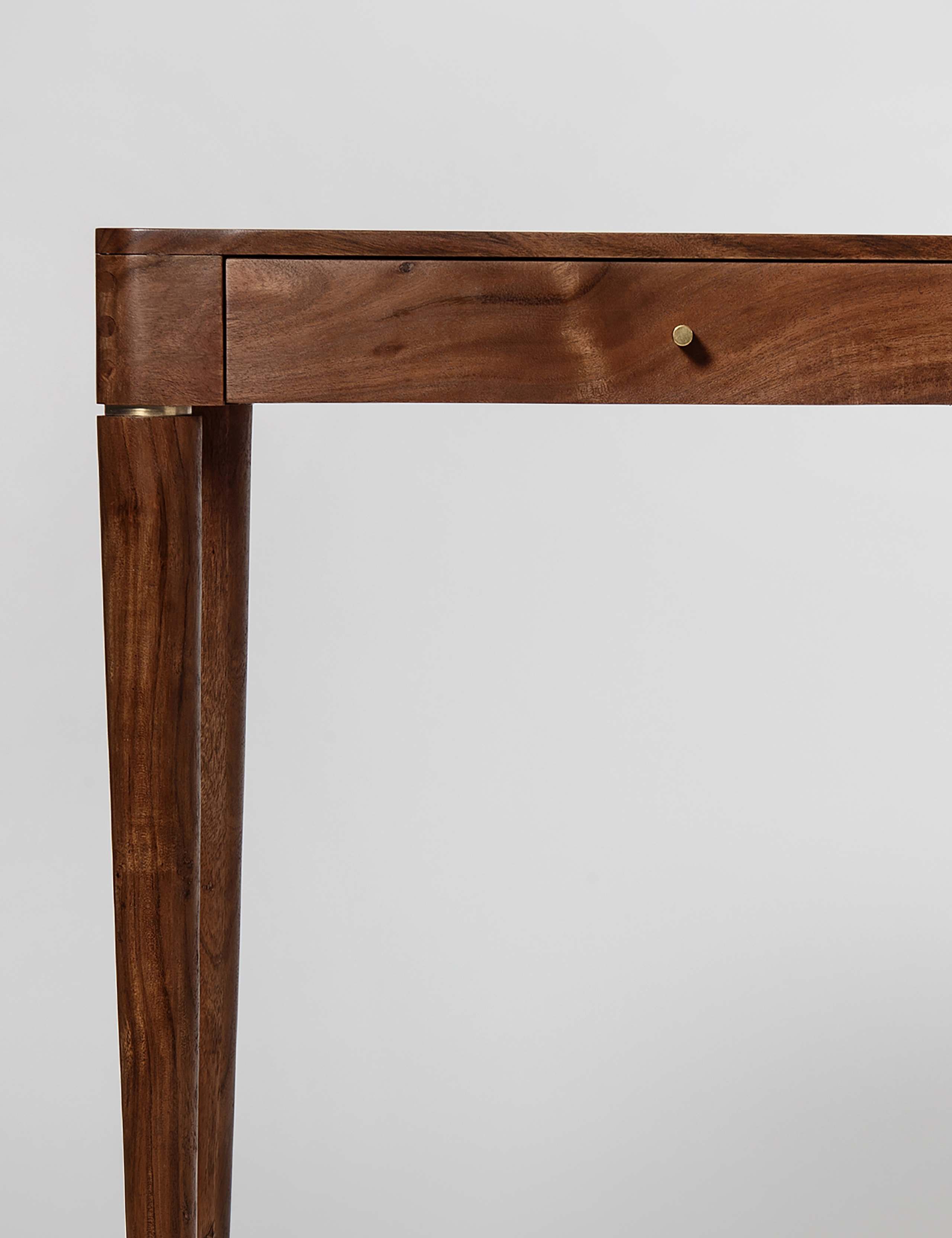 Bjorn Acacia Wood 2 Drawer Desk 4 of 6