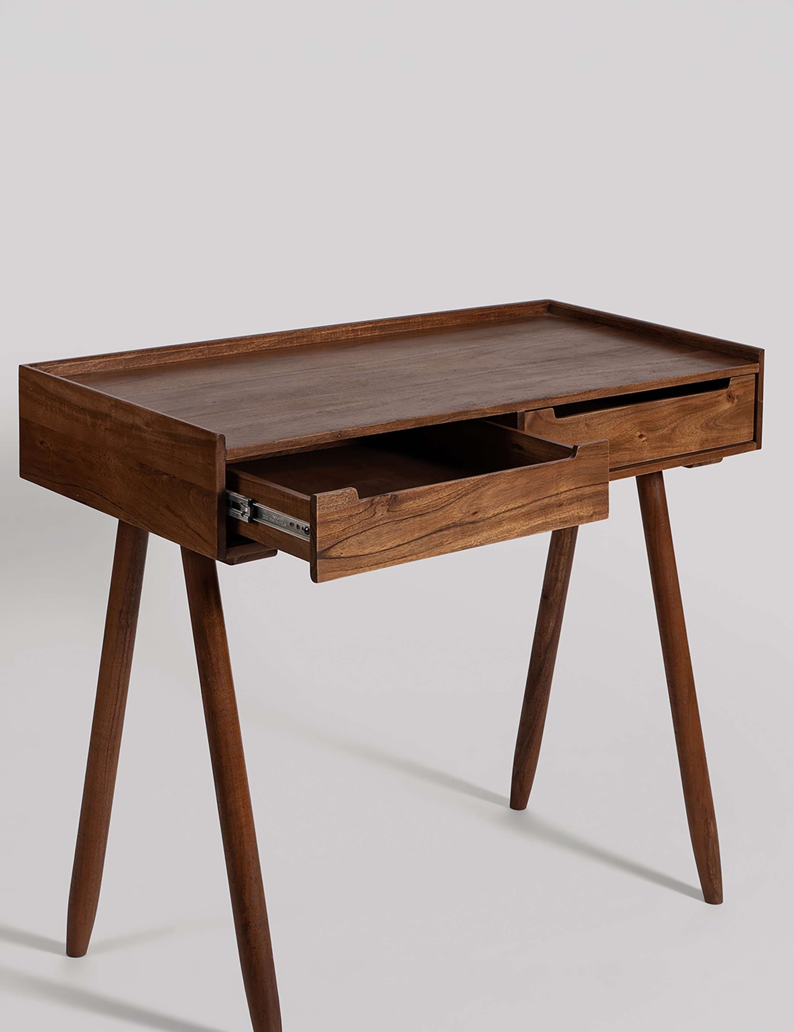 Southwark Acacia Wood 2 Drawer Desk 3 of 6