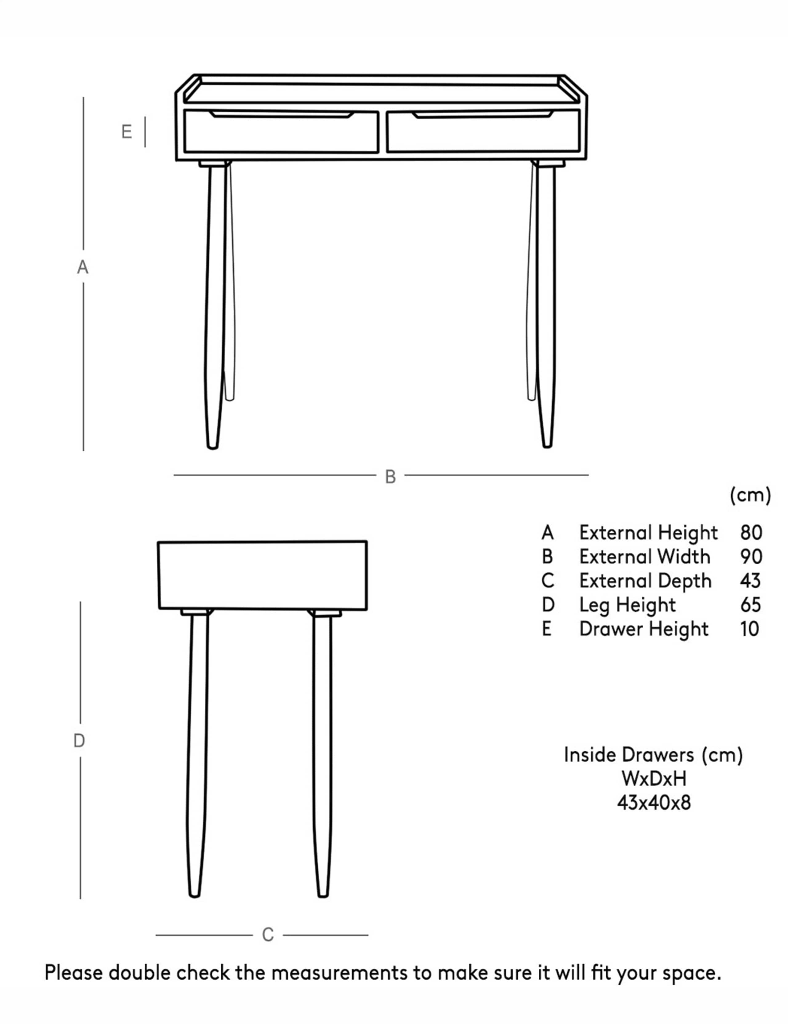 Southwark Acacia Wood 2 Drawer Desk 6 of 6