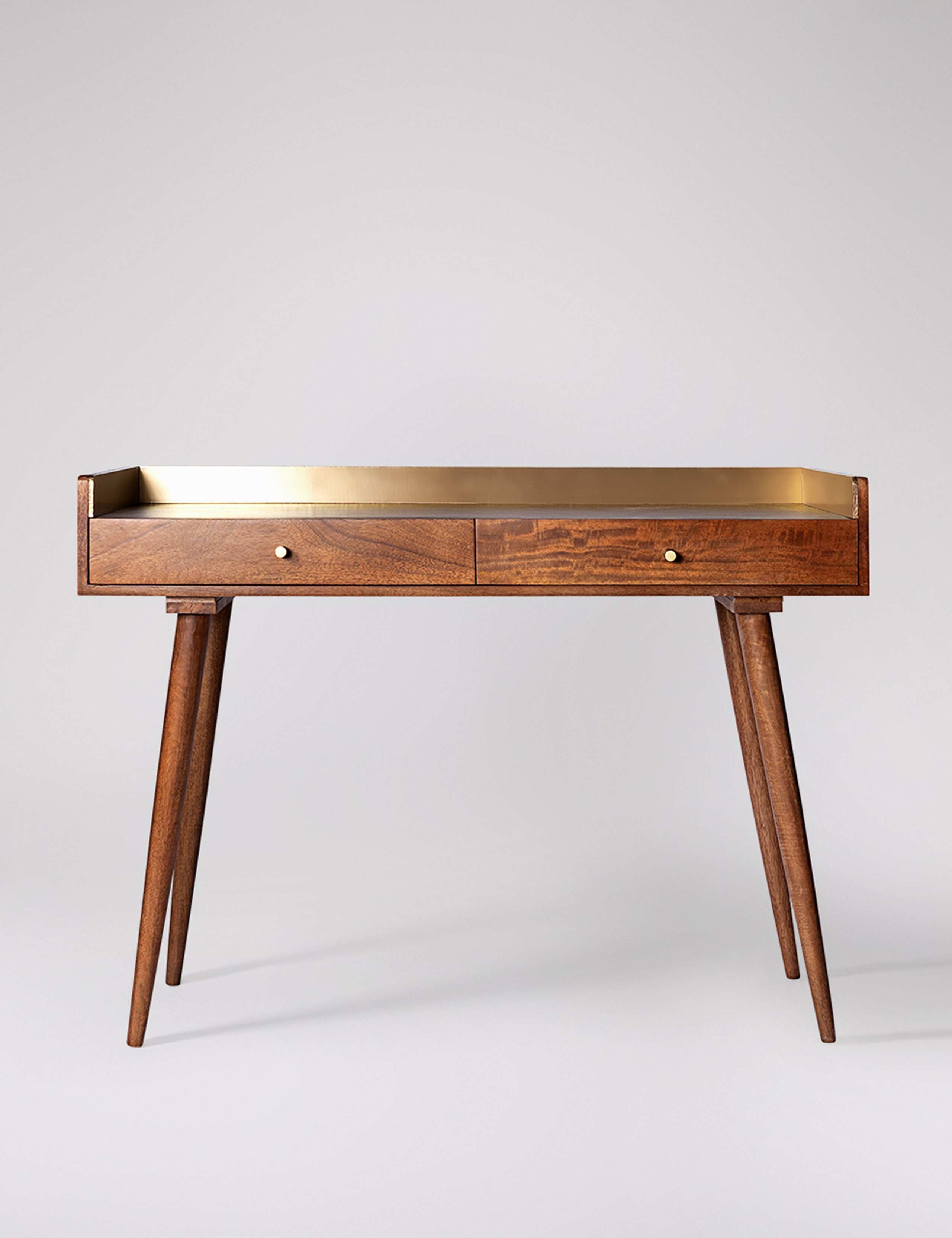 Fresco Mango Wood 2 Drawer Desk 1 of 6