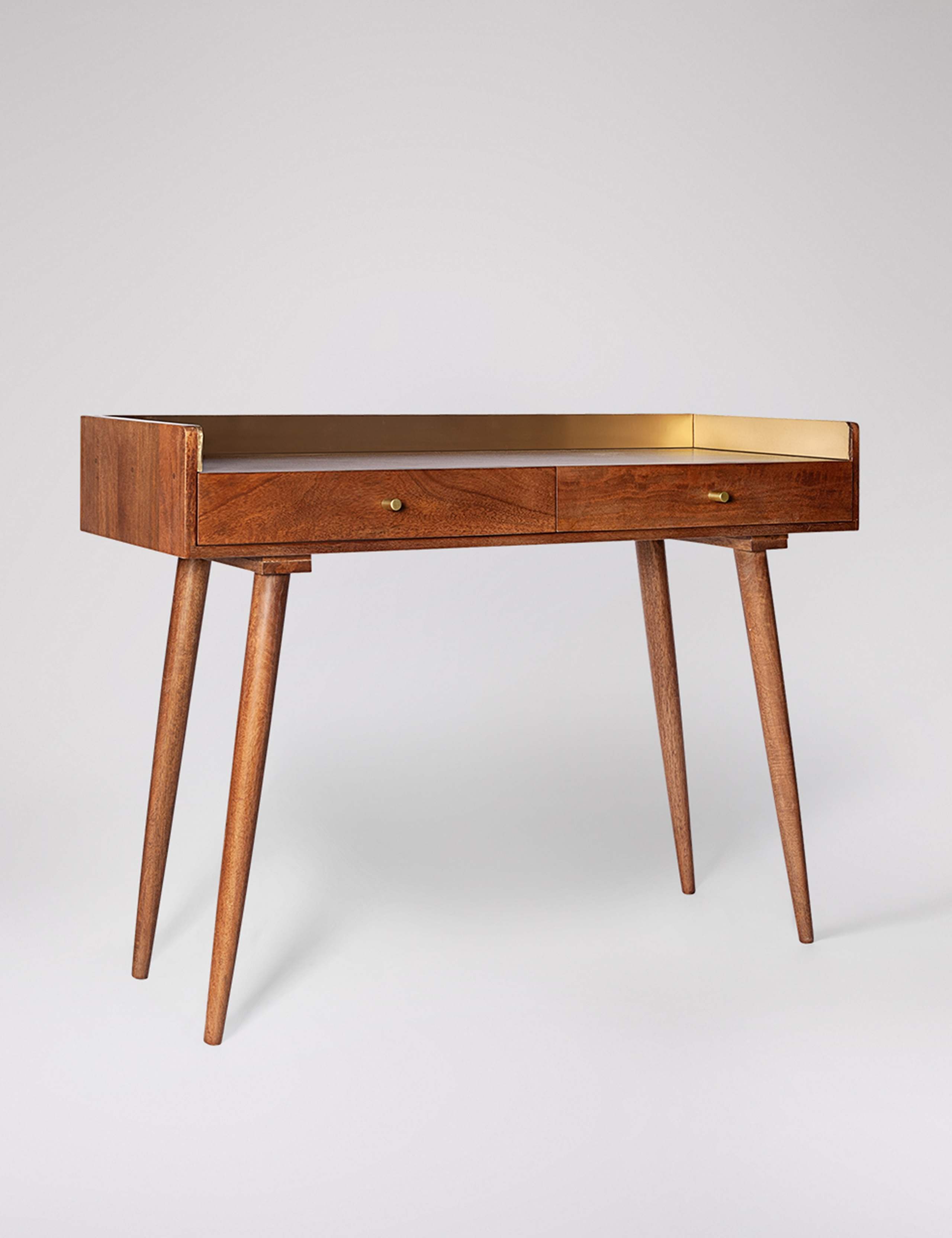 Fresco Mango Wood 2 Drawer Desk 2 of 6