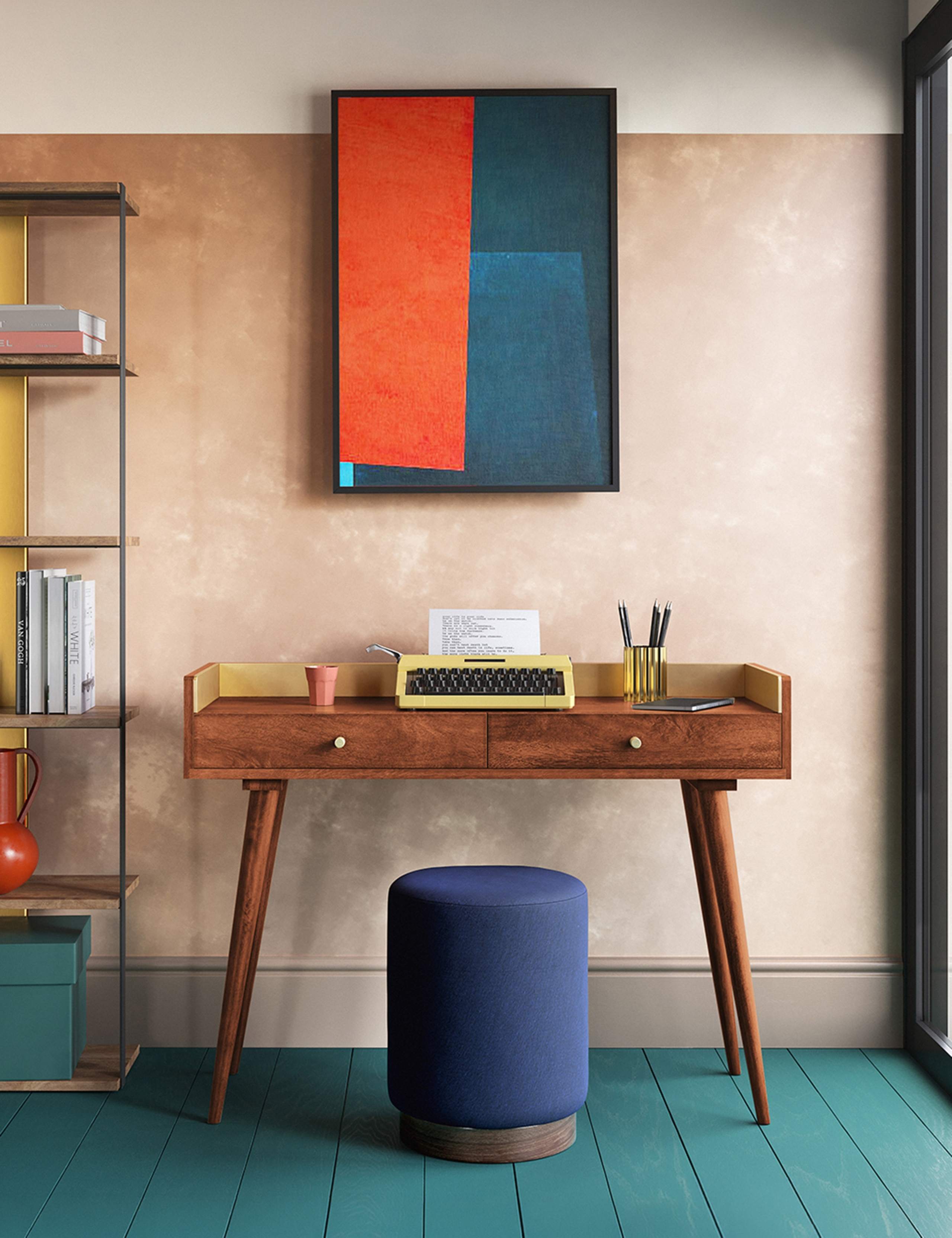 Fresco Mango Wood 2 Drawer Desk 5 of 6
