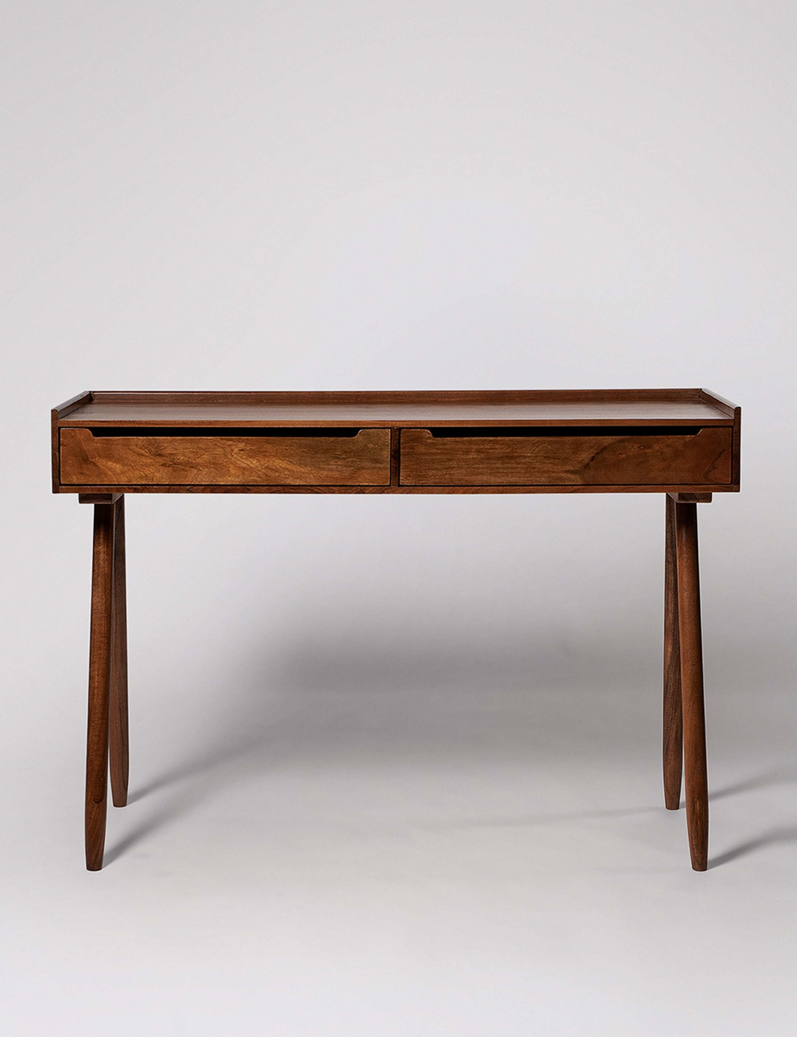 Southwark Acacia Wood Wide 2 Drawer Desk 1 of 6